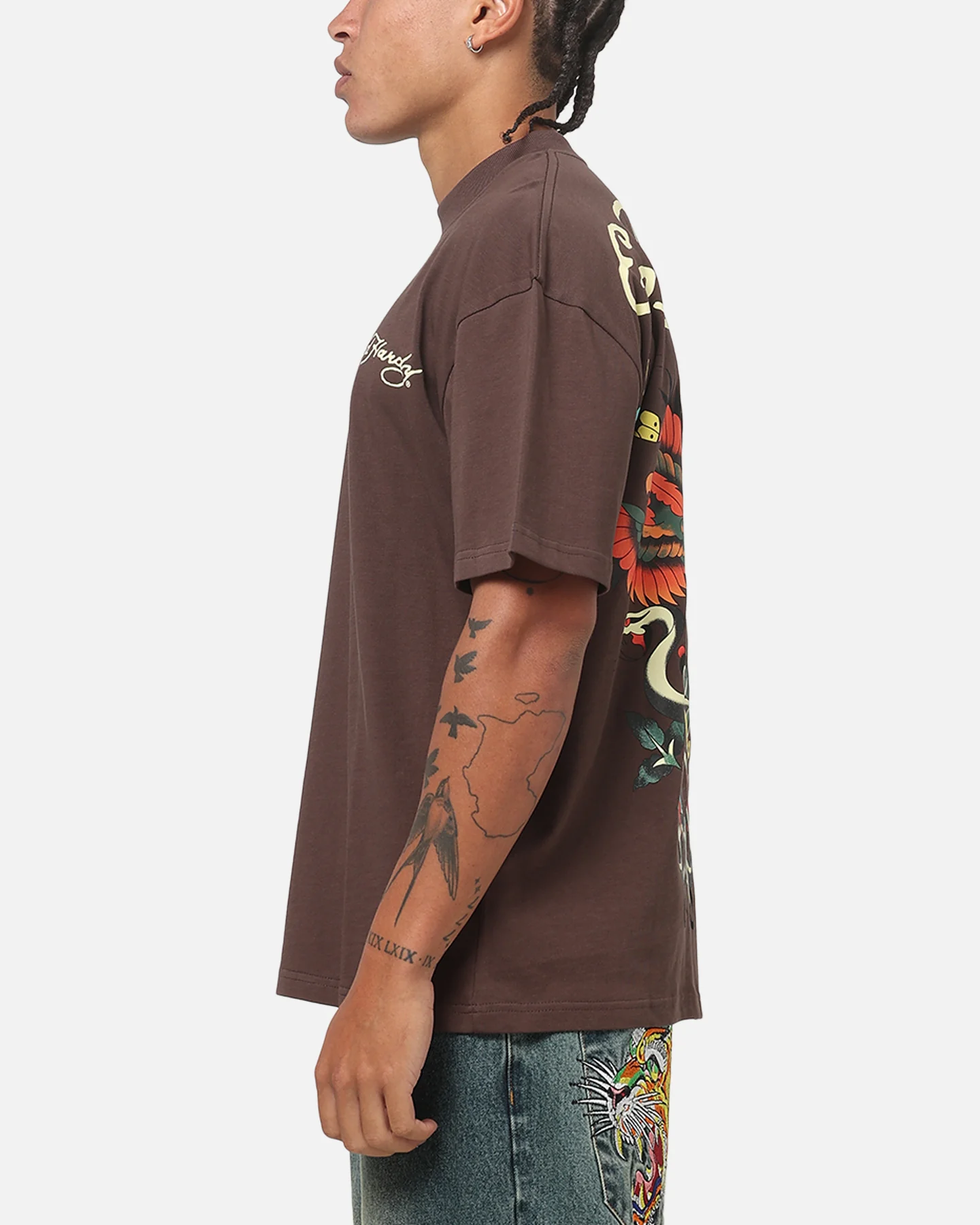 Ed Hardy Phoenix T-Shirt Brown - Image 6