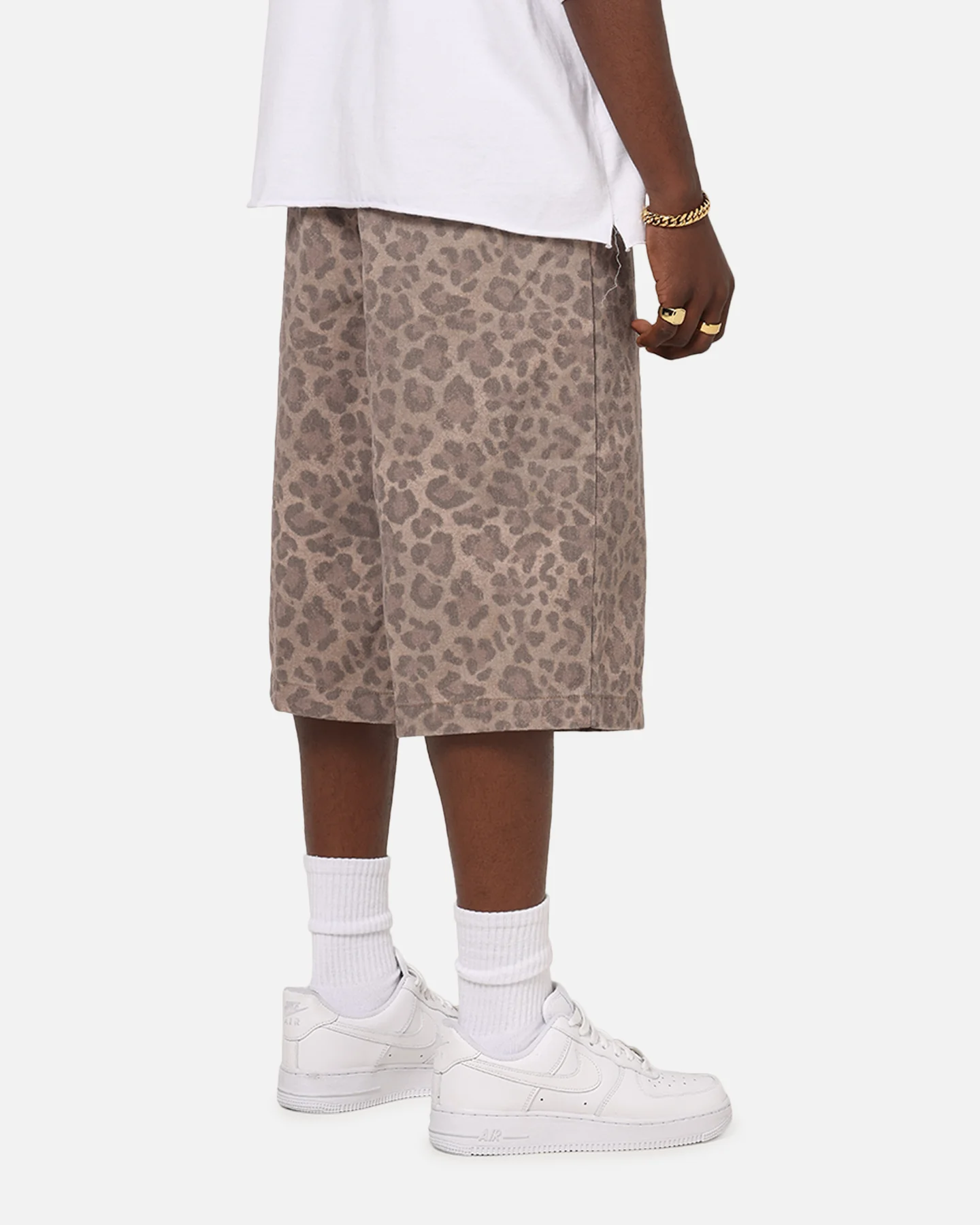 Playboy All Over Print Shorts Leopard Beige - Image 5