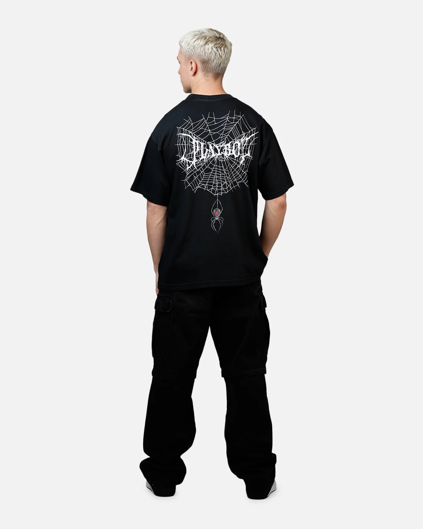 Playboy Black Widow Boxy T-Shirt Black/Red - Image 6