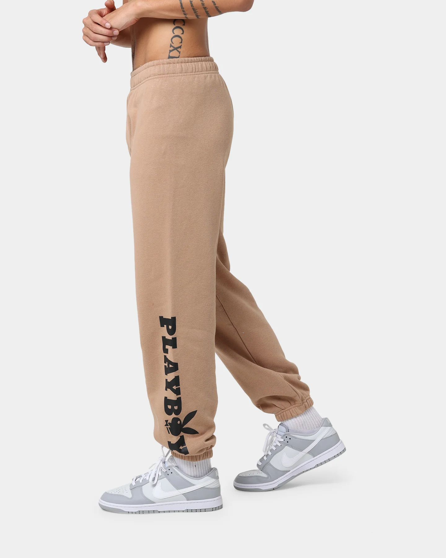 Playboy Bunny Basic Track Pants Tan - Image 6