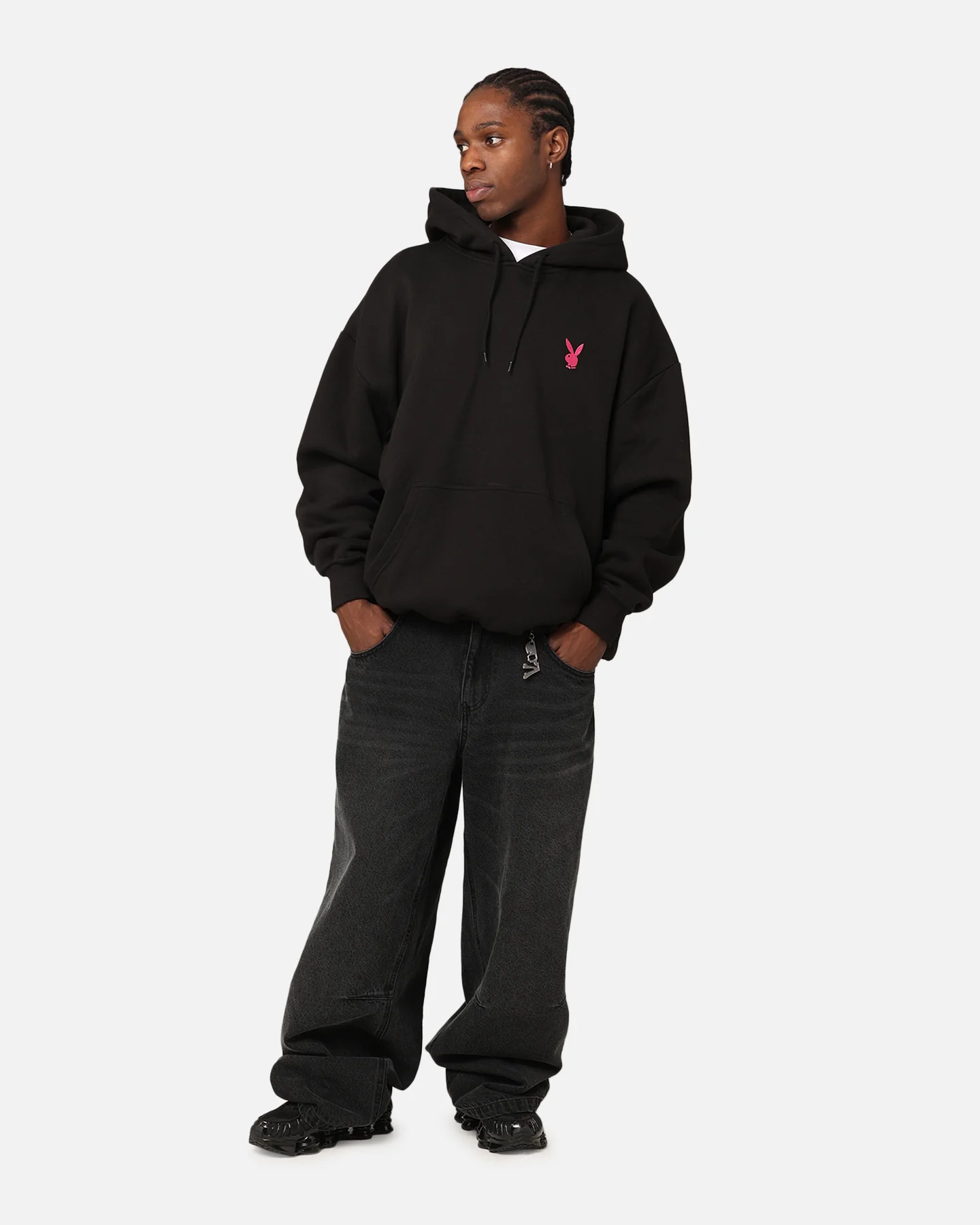 Playboy Bunny Basics Oversized Hoodie Black - Image 2