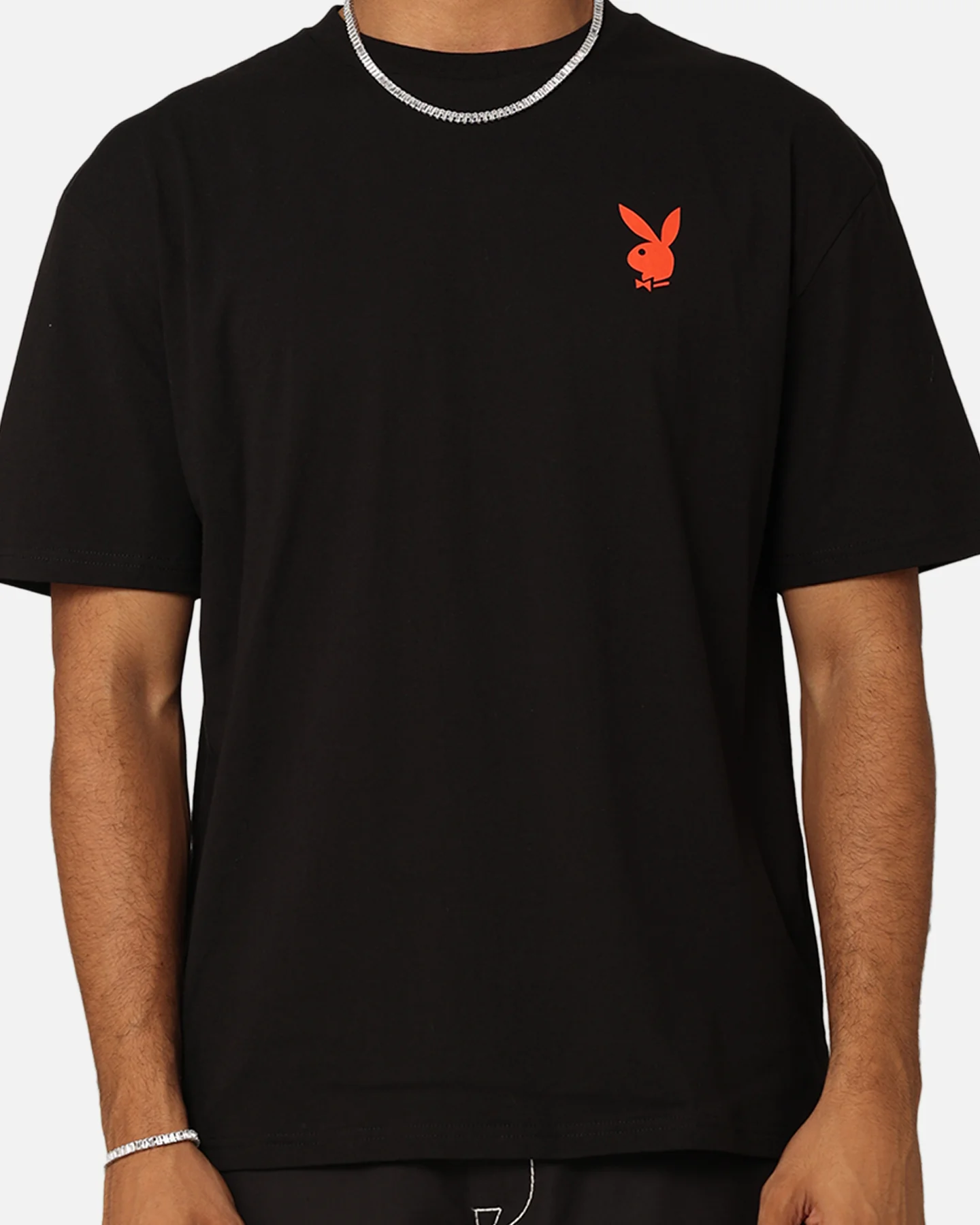 Playboy Bunny O Gothic Stack T-Shirt Black - Image 4