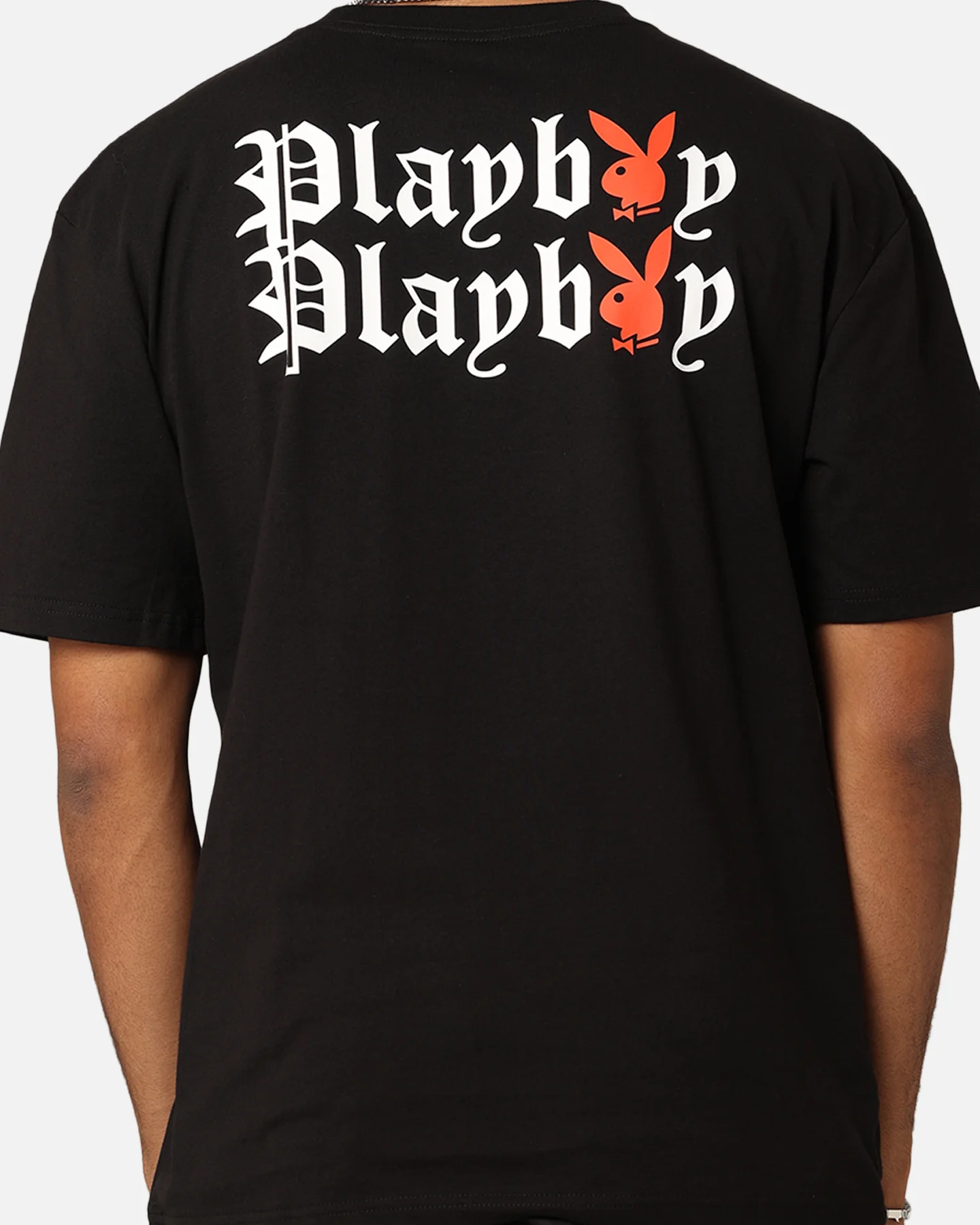 Playboy Bunny O Gothic Stack T-Shirt Black - Image 5