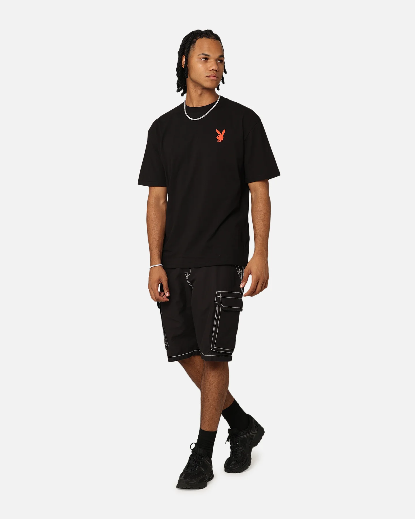 Playboy Bunny O Gothic Stack T-Shirt Black - Image 8