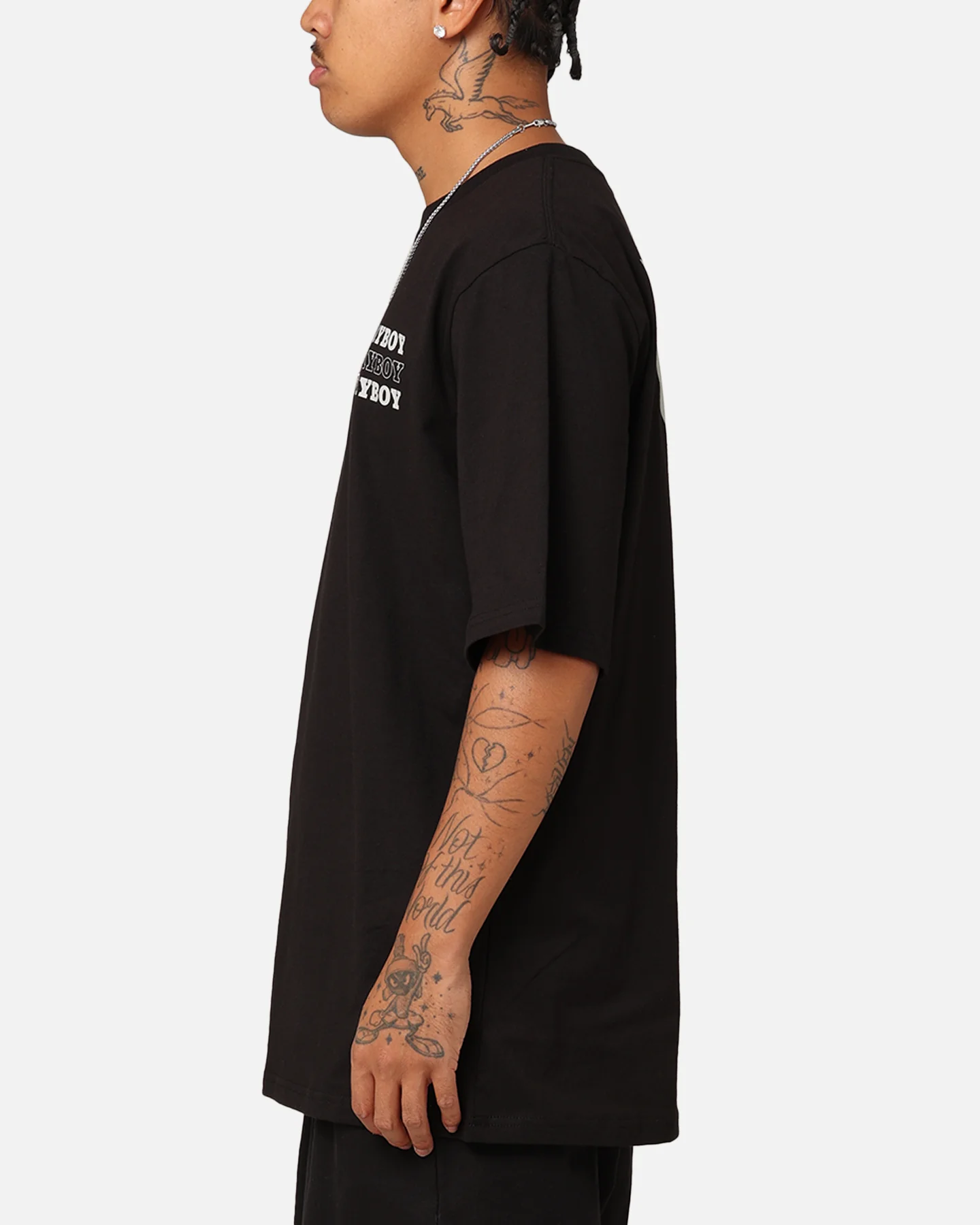 Playboy Bunny Stack T-Shirt Black - Image 6