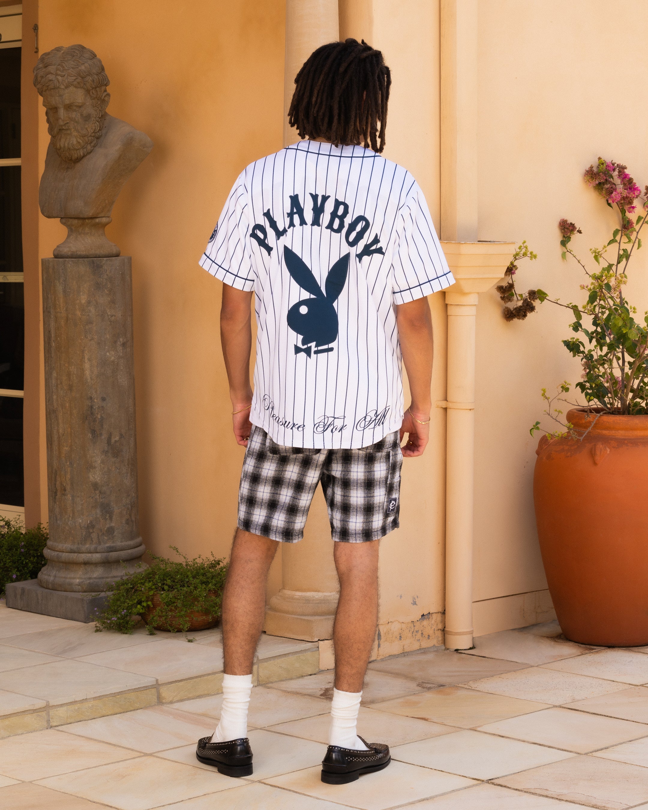Playboy By Culture Kings Bunny Baseball Shirt Jersey White/Navy - Image 7