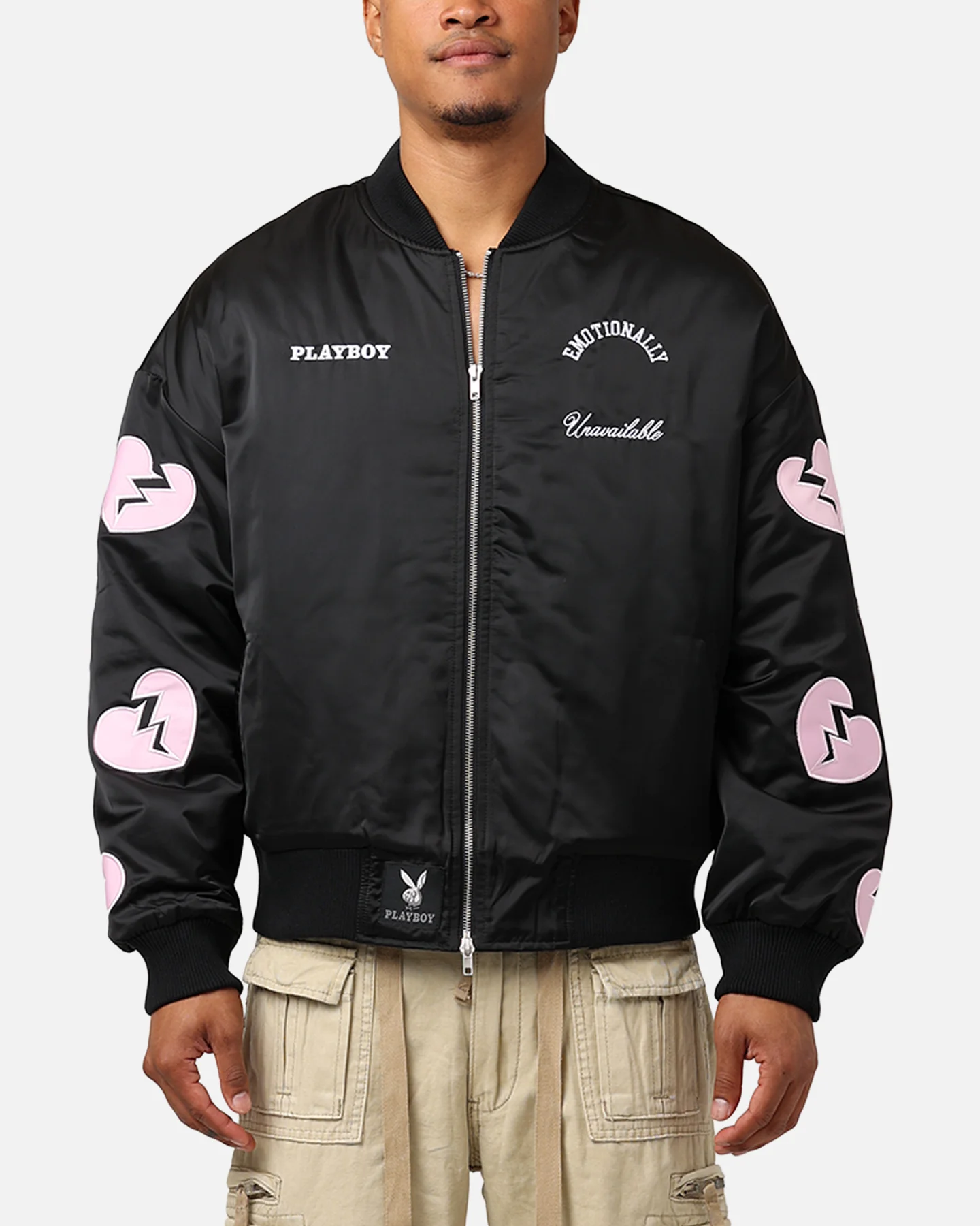 Playboy By Culture Kings Loverboy Bomber Jacket Black - Image 2