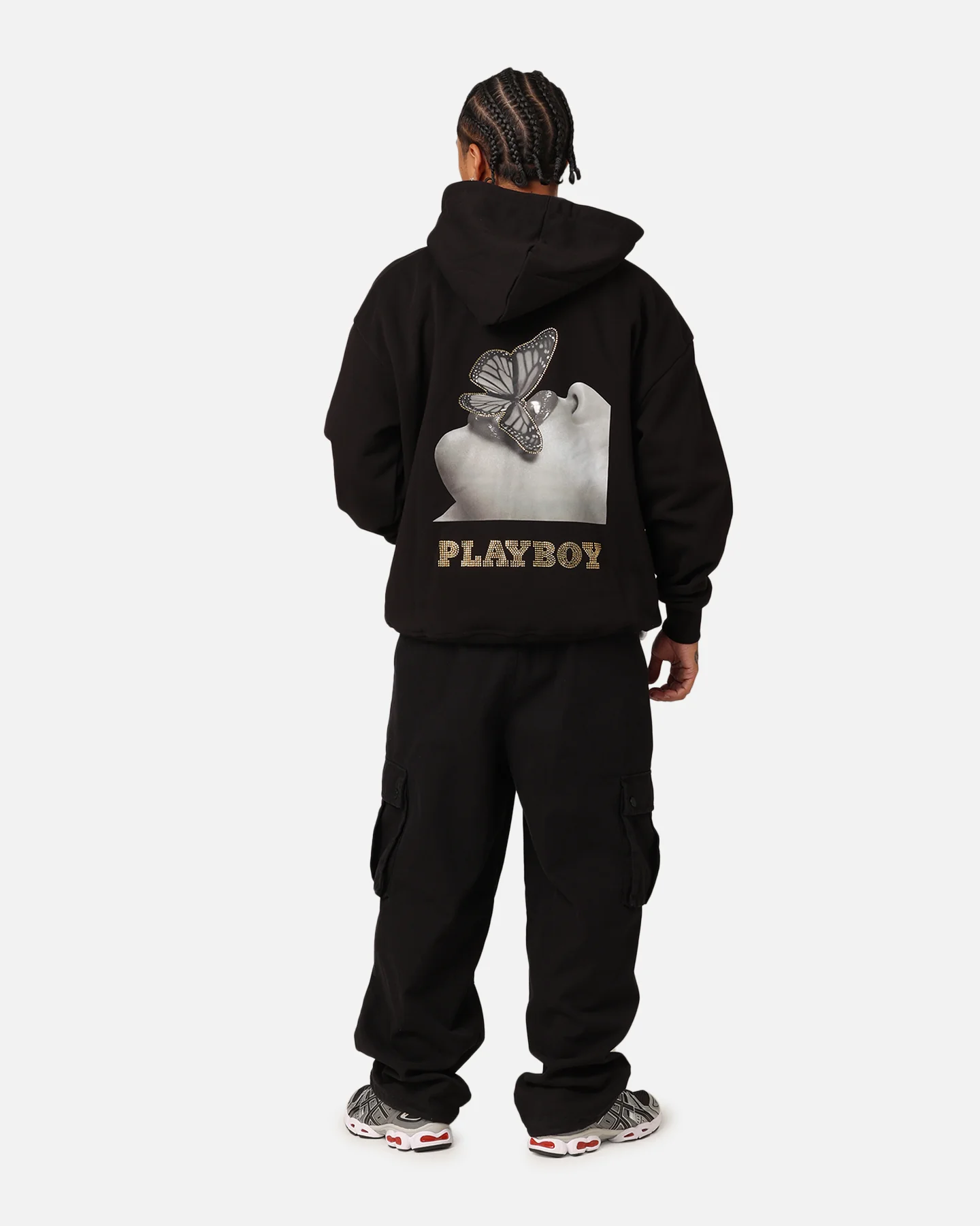Playboy Diamanté Hoodie Black - Image 4