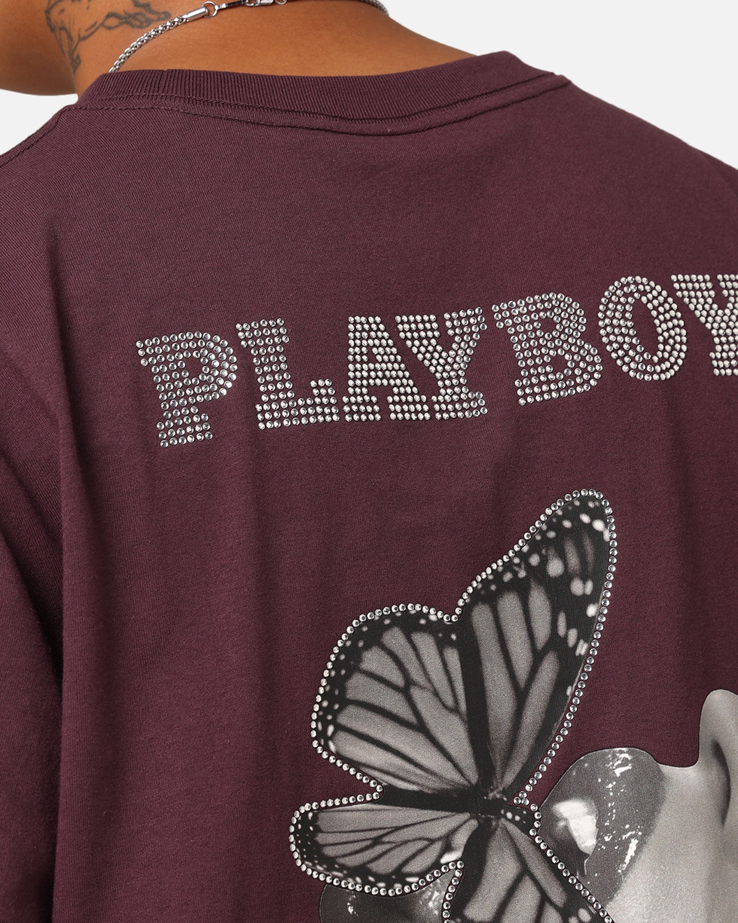 Playboy Diamanté T-Shirt Plum - Image 2