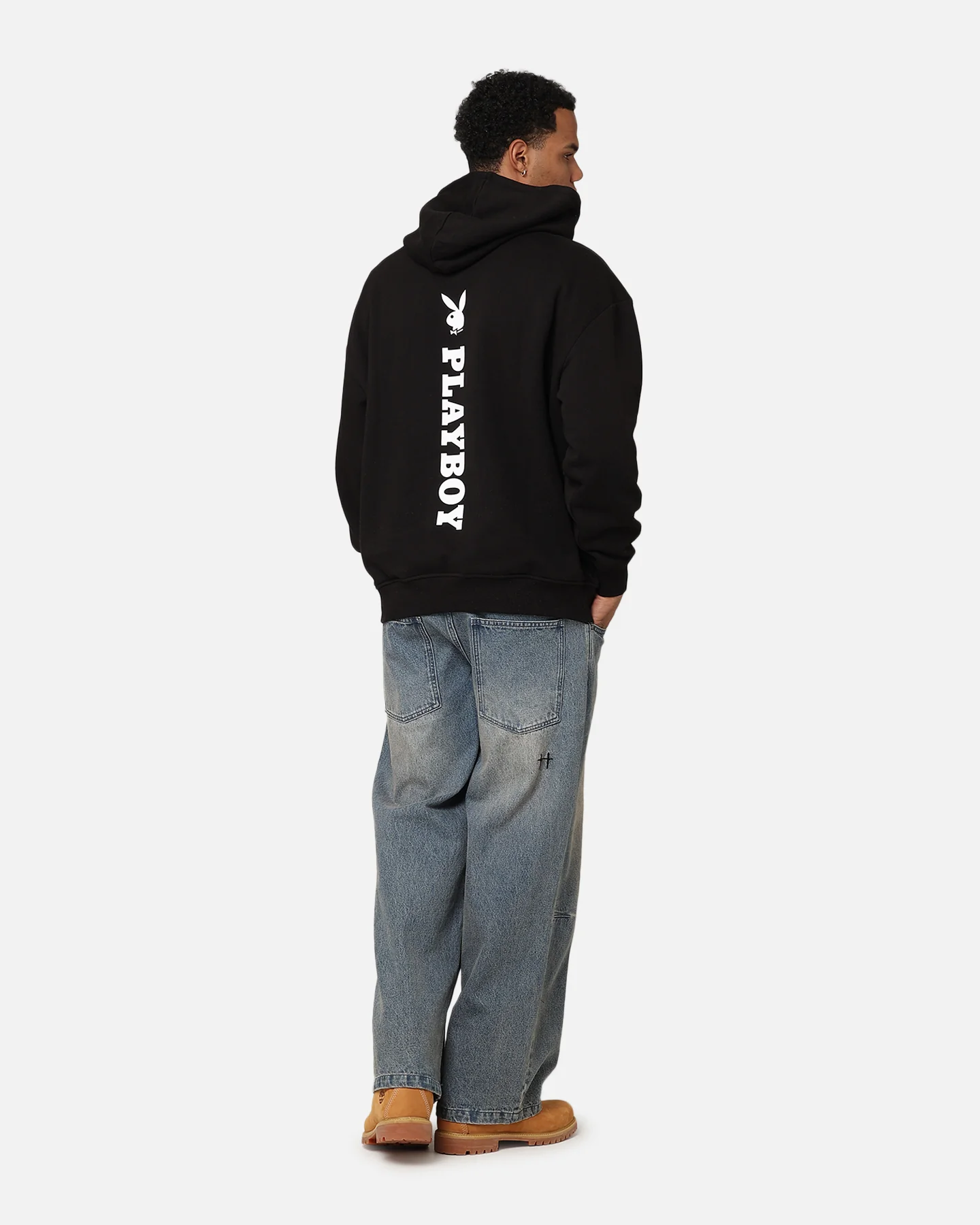 Playboy Logo Lockup Hoodie Black - Image 3