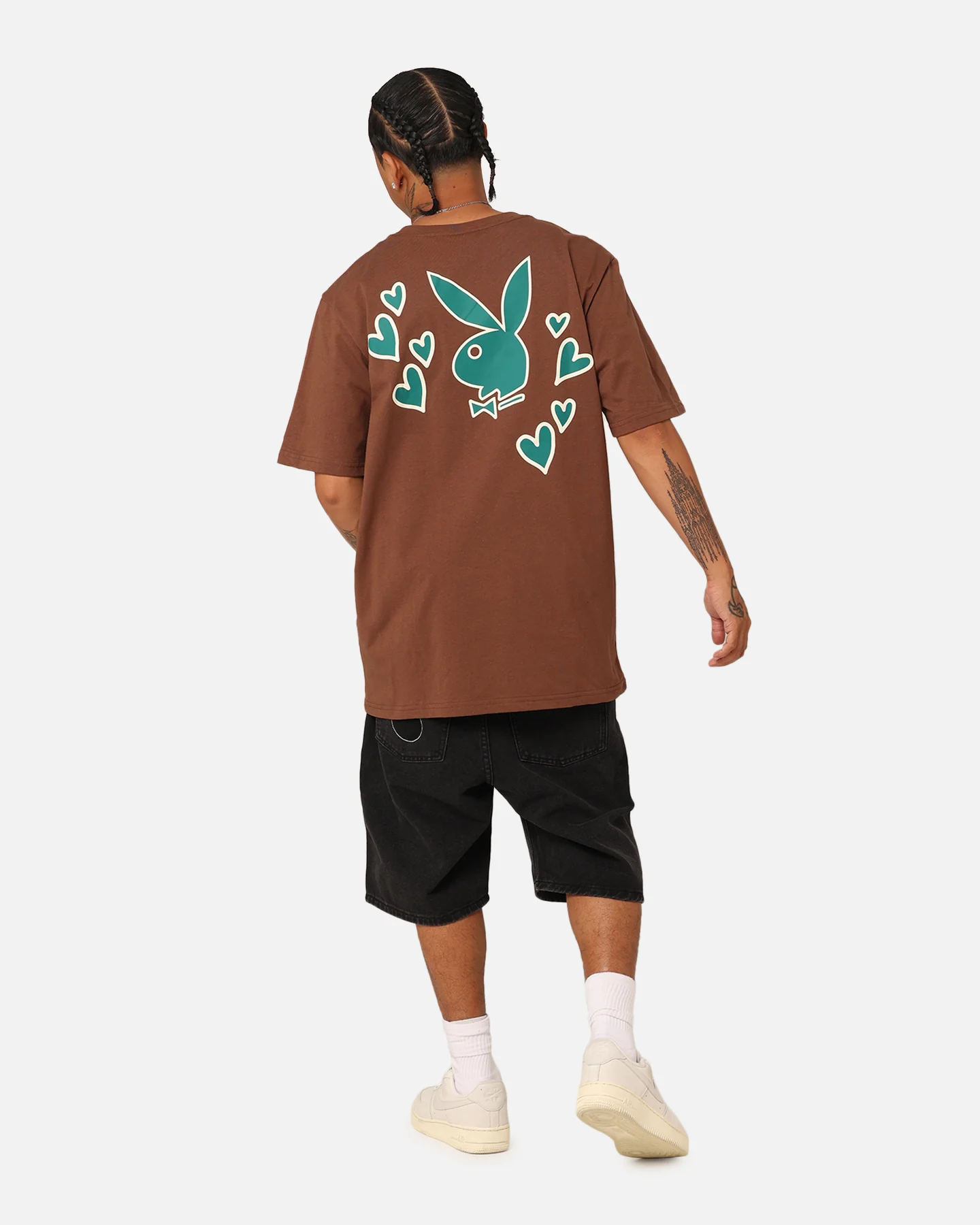 Playboy PB Heart T-Shirt Brown - Image 3