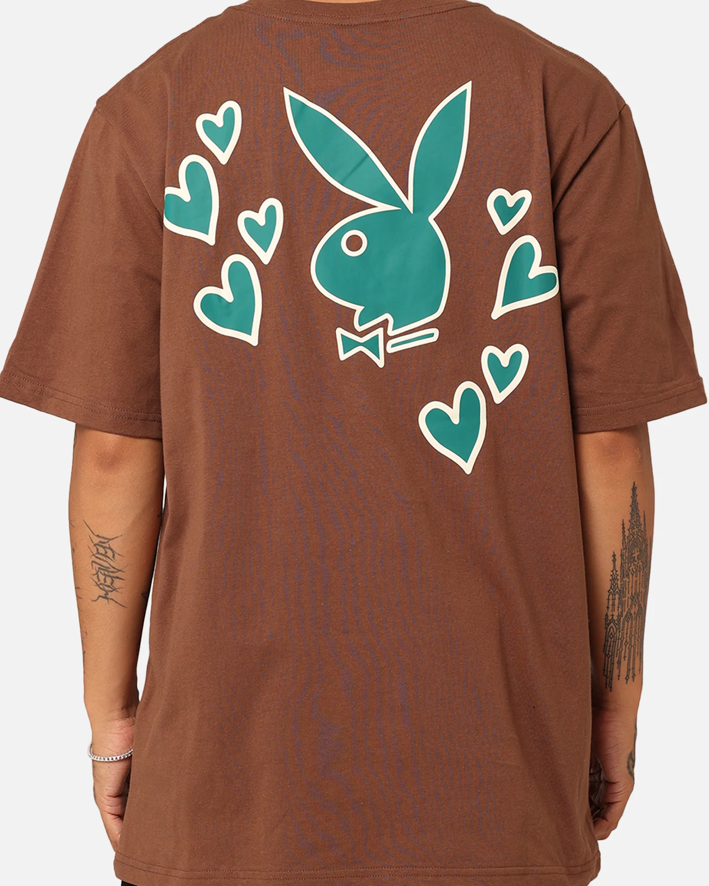 Playboy PB Heart T-Shirt Brown - Image 5