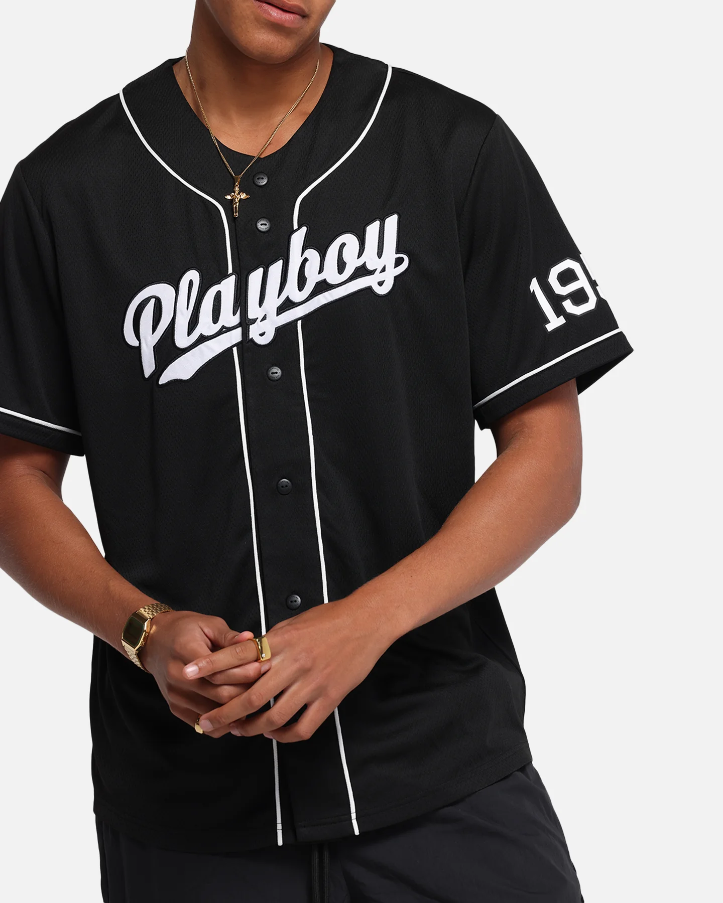 Playboy Playboy Bunny Baseball Jersey Black - Image 6