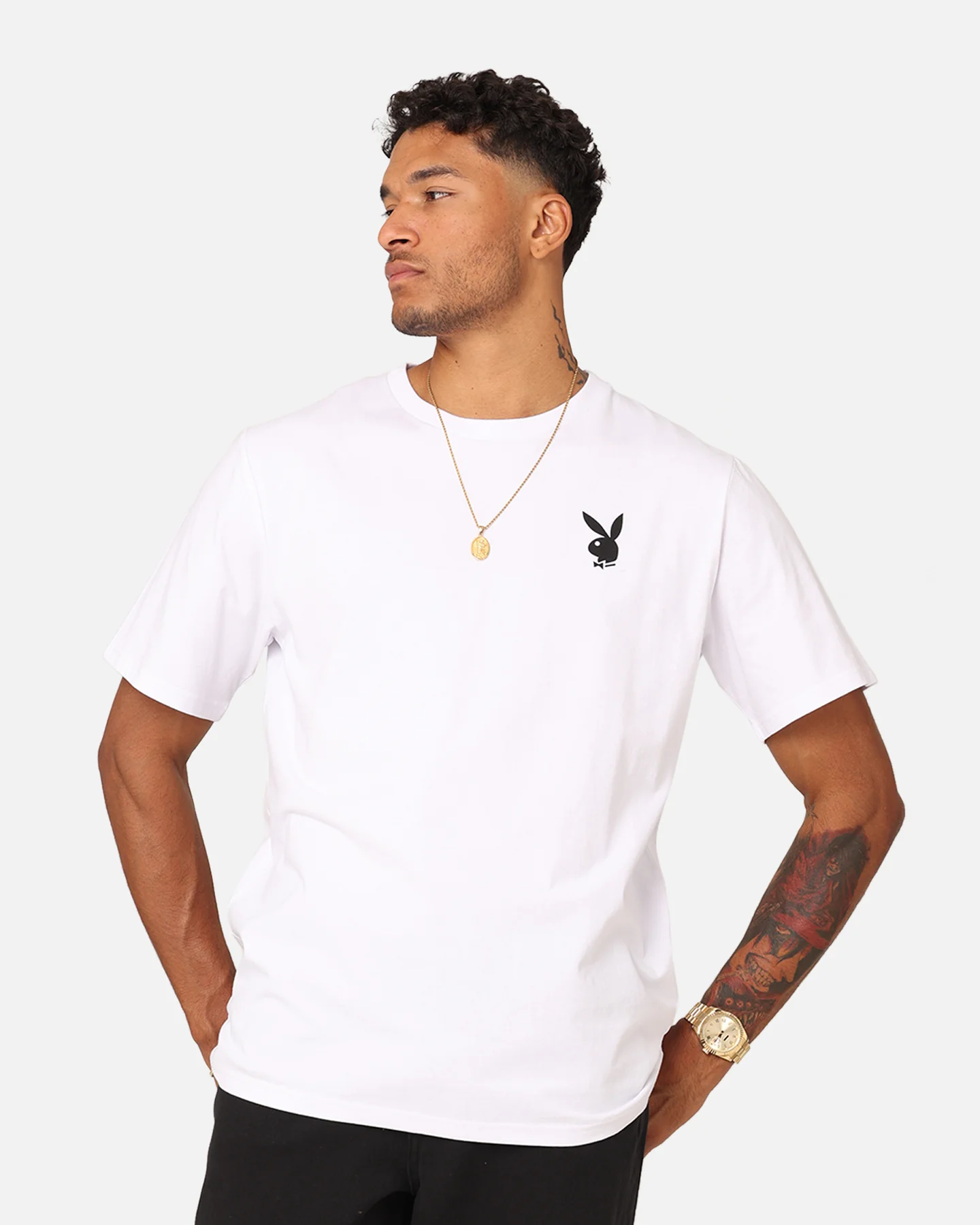Playboy Playboy Logo Lockup T-Shirt White - Image 2