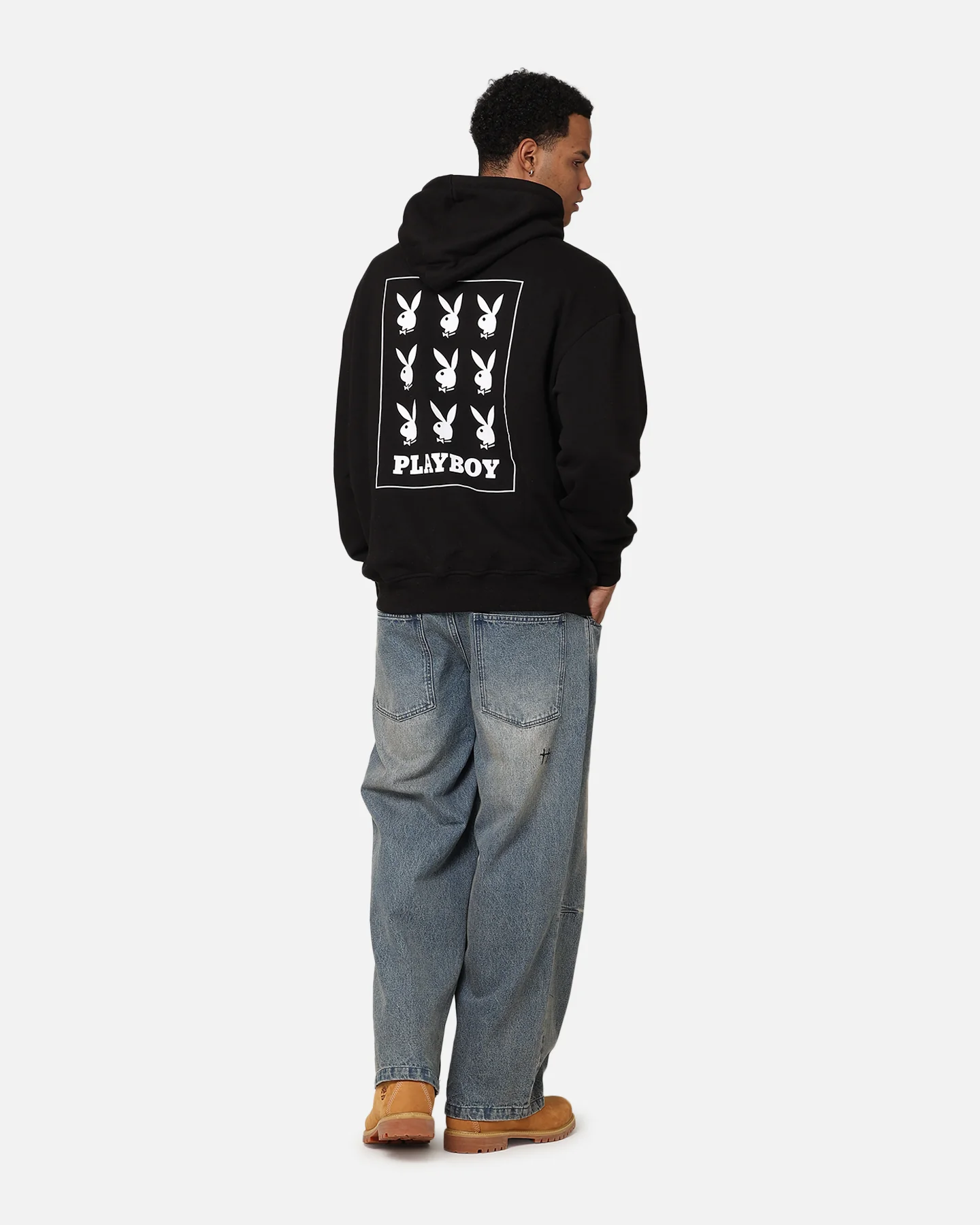 Playboy Repeat Bunny Stack Hoodie Black - Image 3