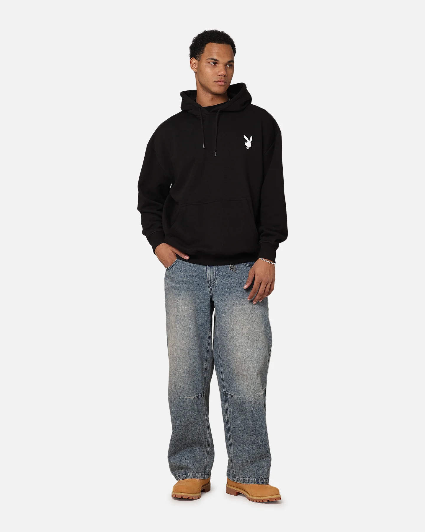 Playboy Repeat Bunny Stack Hoodie Black - Image 4
