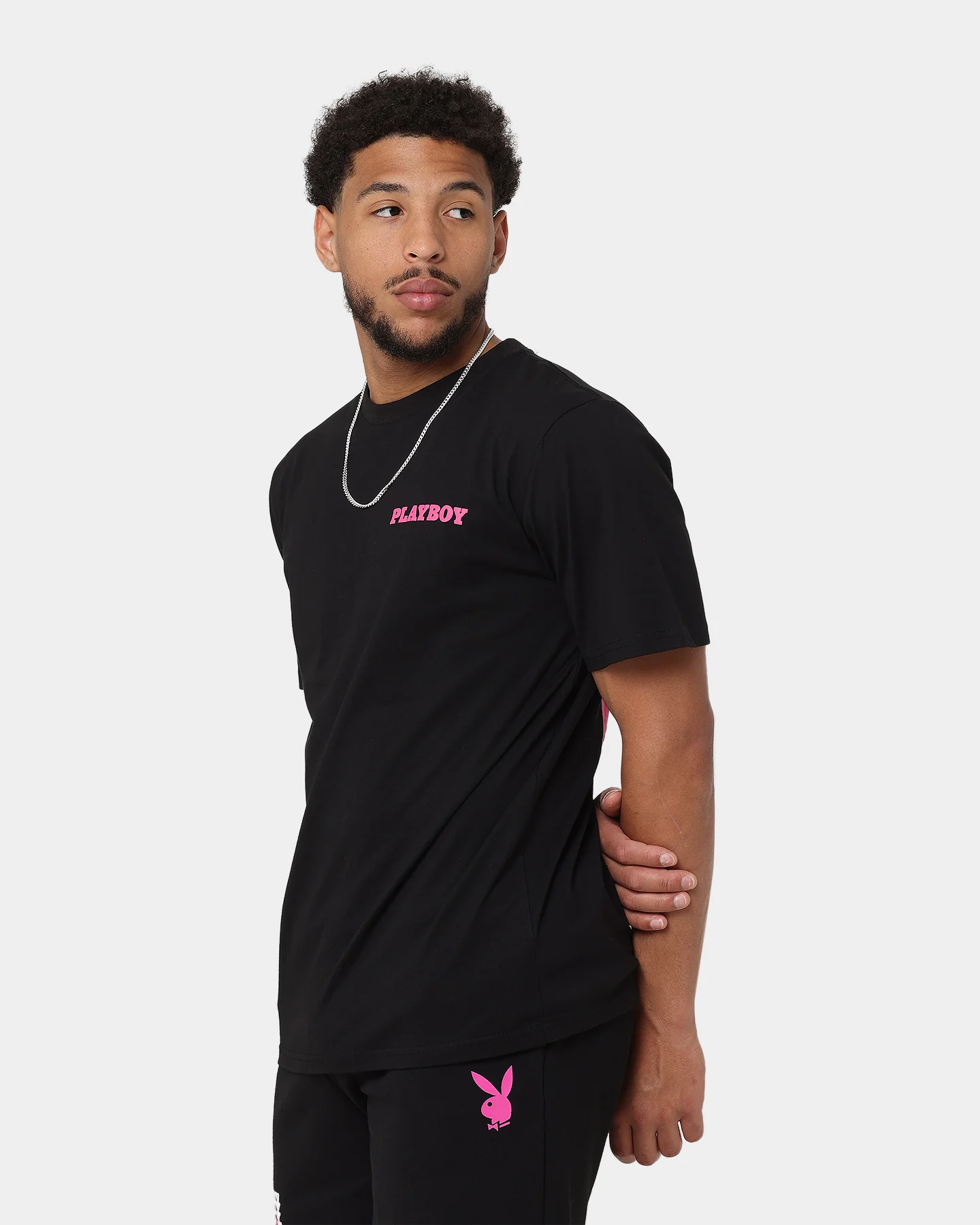 Playboy Stack Blend T-Shirt Black Magenta - Image 7
