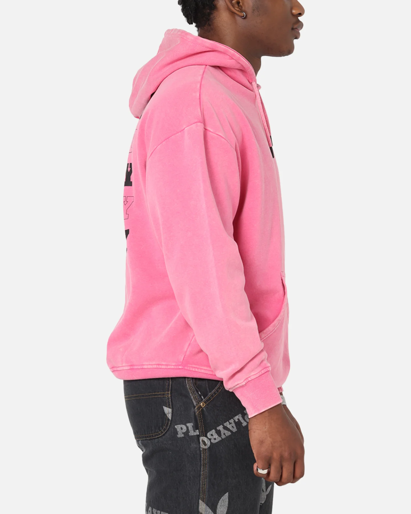 Playboy Stack Washed Hoodie Washed Raspberry - Image 5