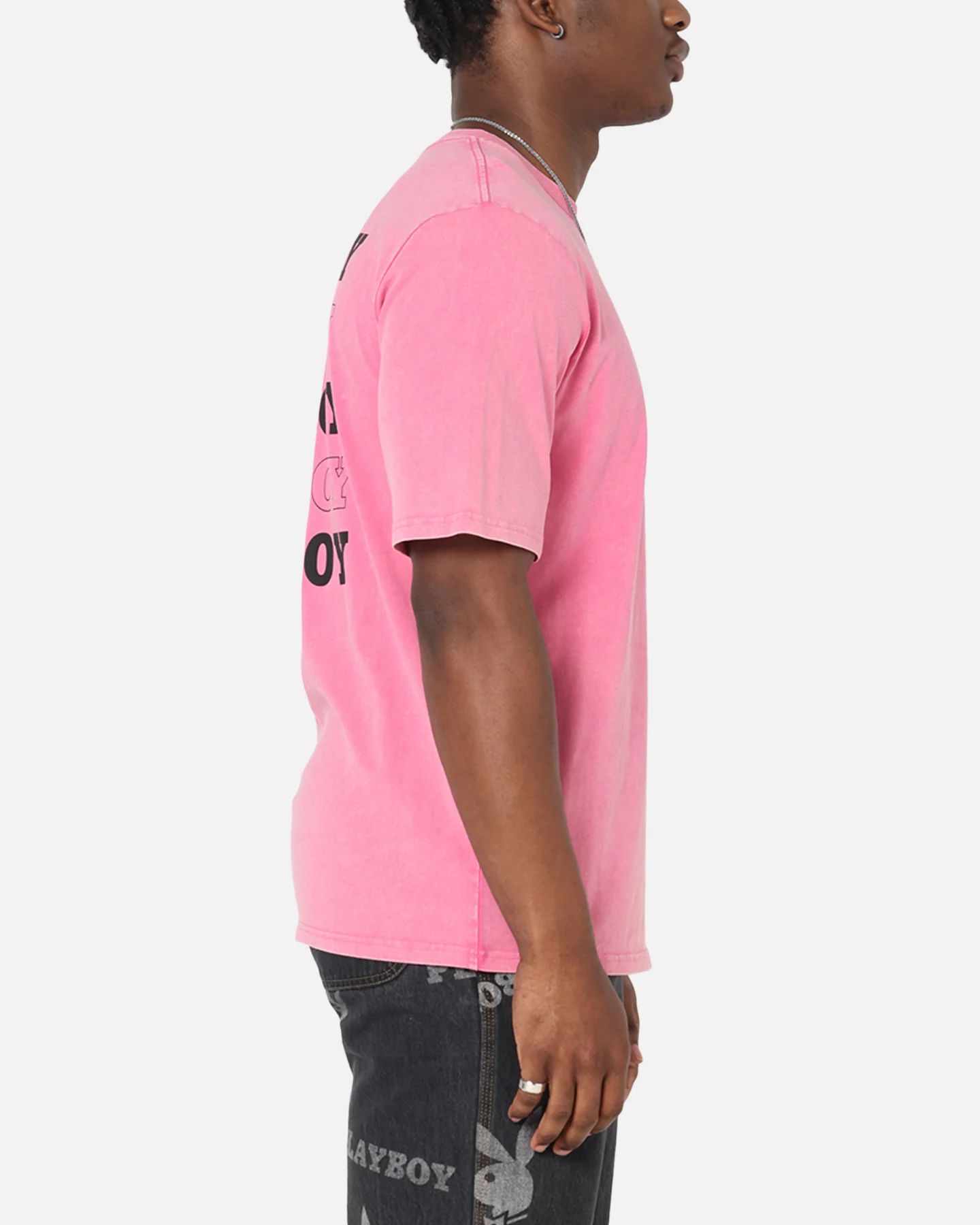 Playboy Stack Washed T-Shirt Washed Raspberry - Image 5