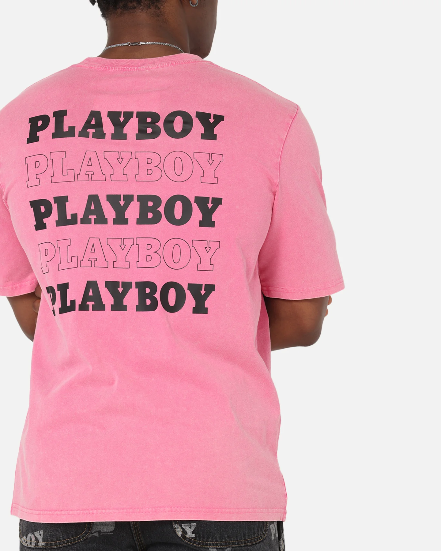 Playboy Stack Washed T-Shirt Washed Raspberry - Image 7