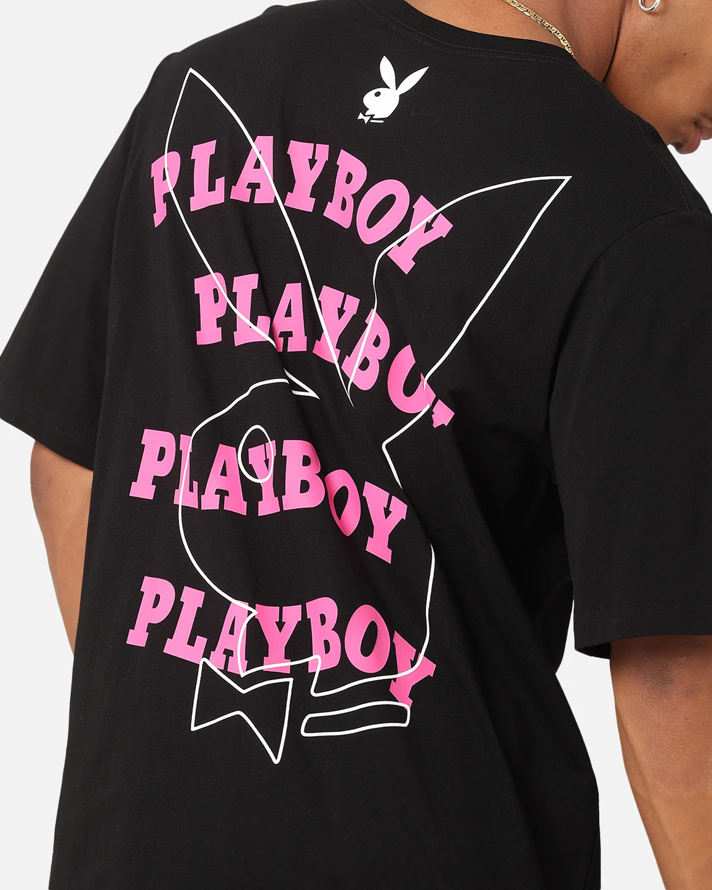 Playboy Wavy Stacked T-Shirt Black - Image 7
