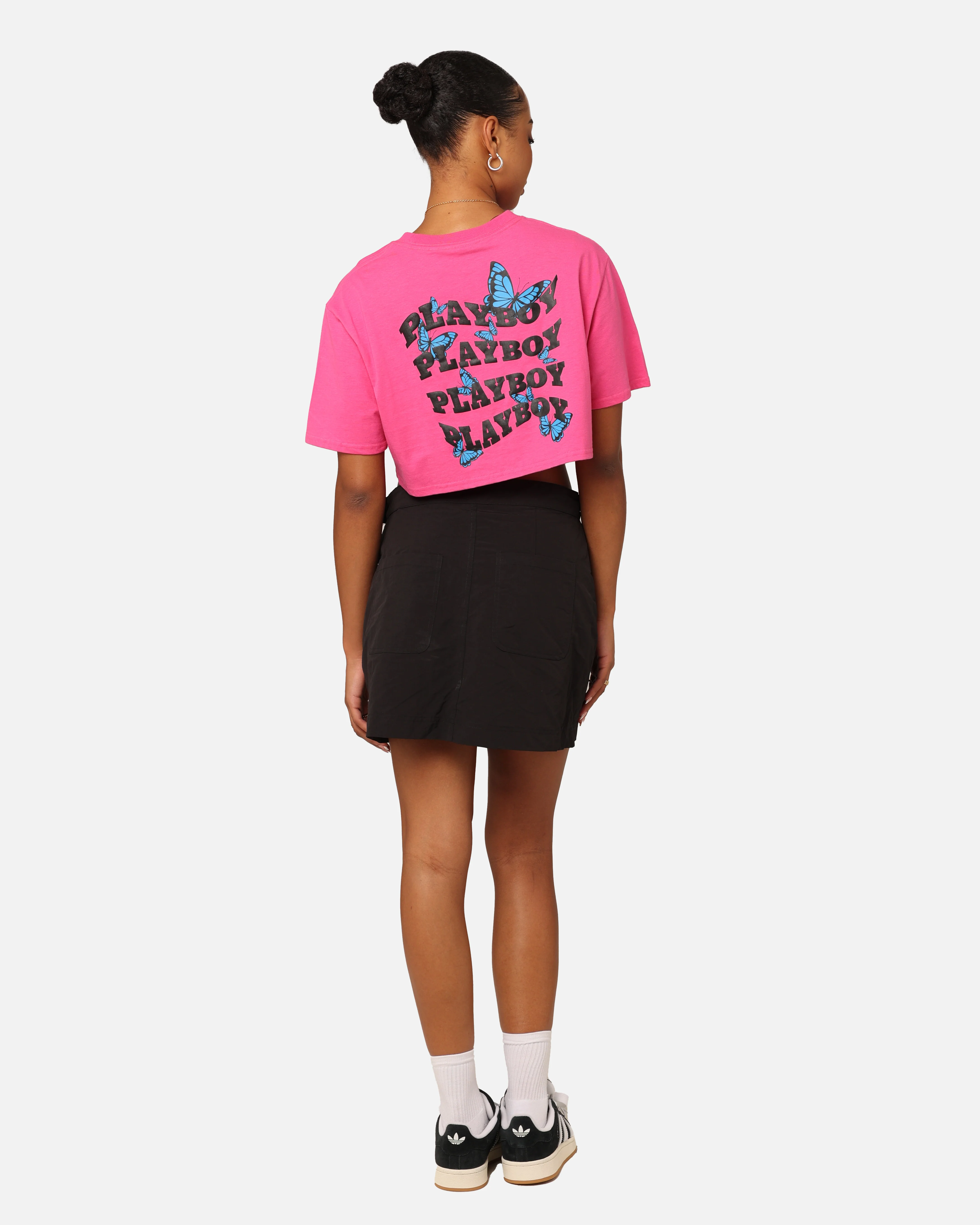 Playboy Women's Butterfly Cropped T-Shirt Pink - Image 3