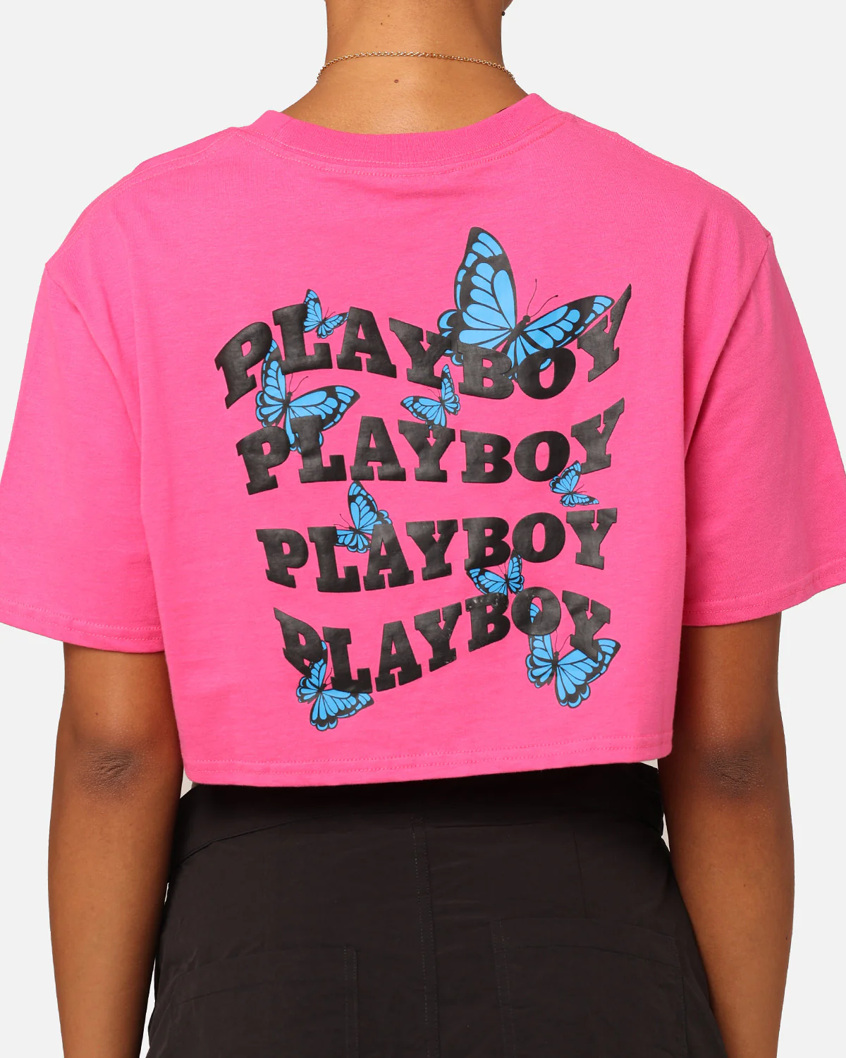 Playboy Women's Butterfly Cropped T-Shirt Pink - Image 5