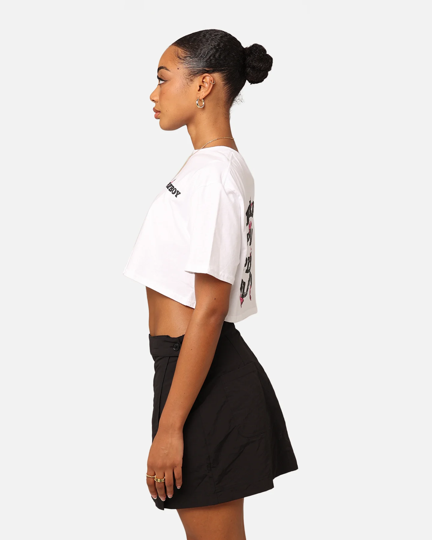 Playboy Women's Butterfly Cropped T-Shirt White - Image 7