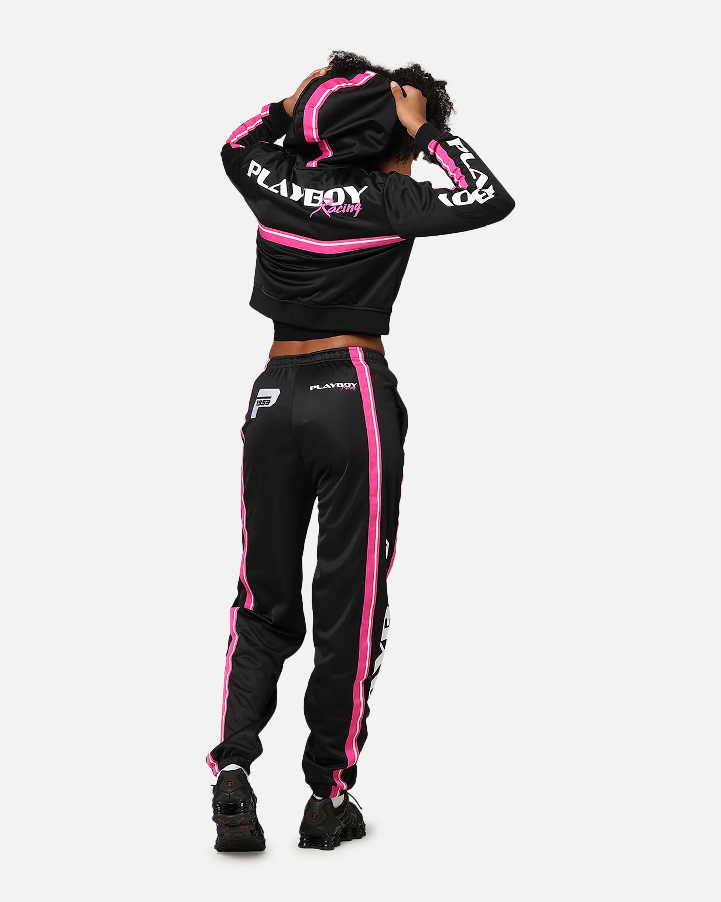 Playboy Women's Racing 1953 Cropped Zip Jacket Black - Image 4