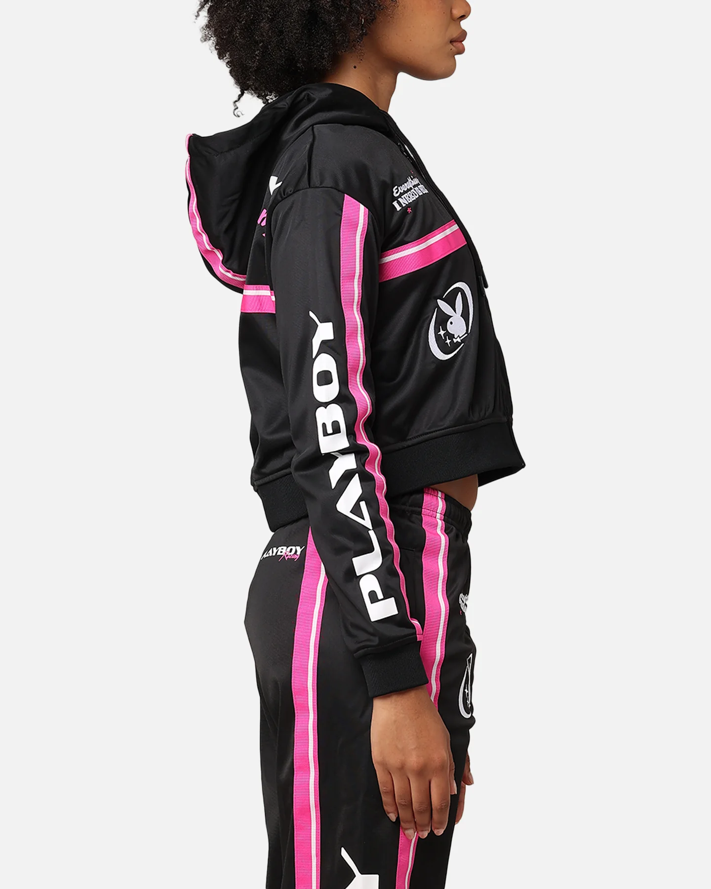 Playboy Women's Racing 1953 Cropped Zip Jacket Black - Image 5