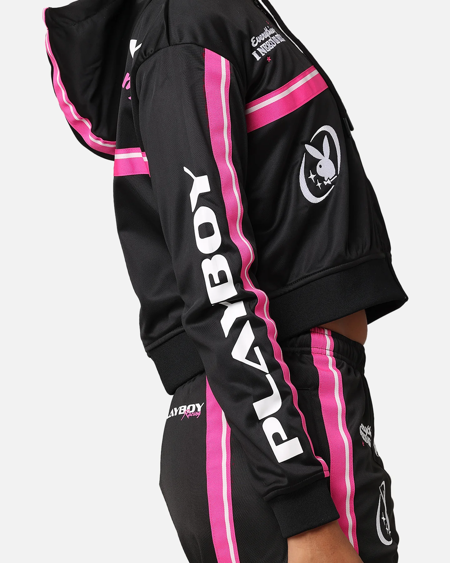 Playboy Women's Racing 1953 Cropped Zip Jacket Black - Image 7