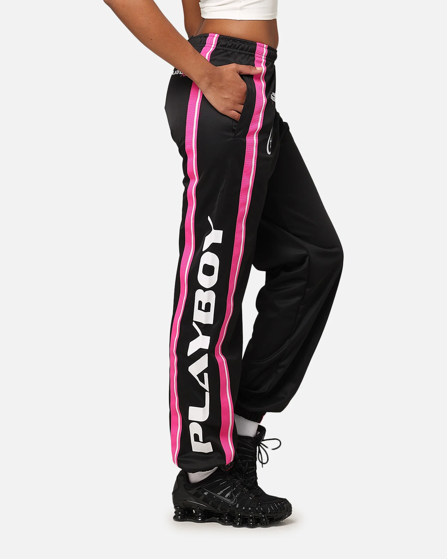 Playboy Women's Racing Trackpants Black - Image 5