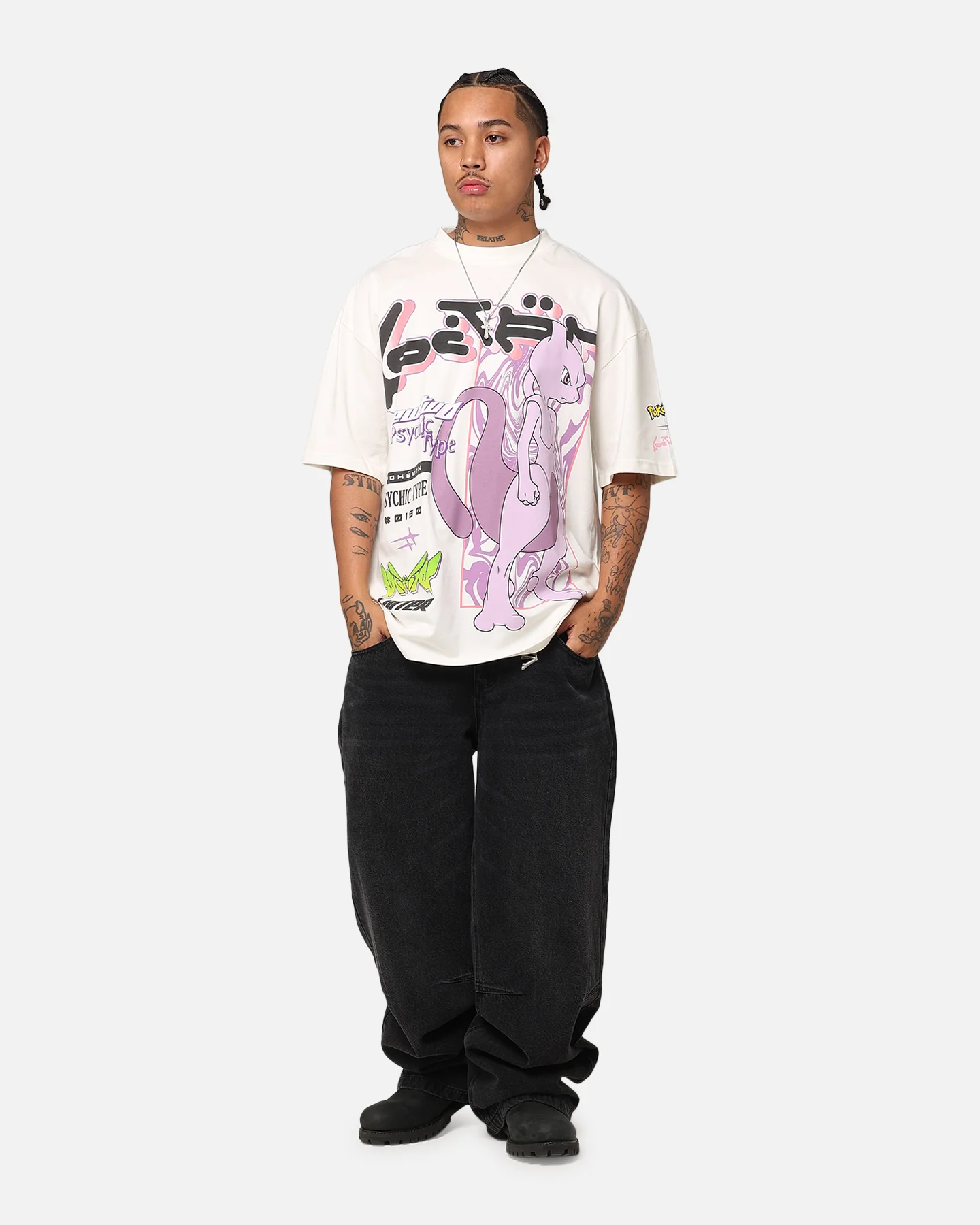 Pokémon By Loiter Mewtwo T-Shirt Off White - Image 3
