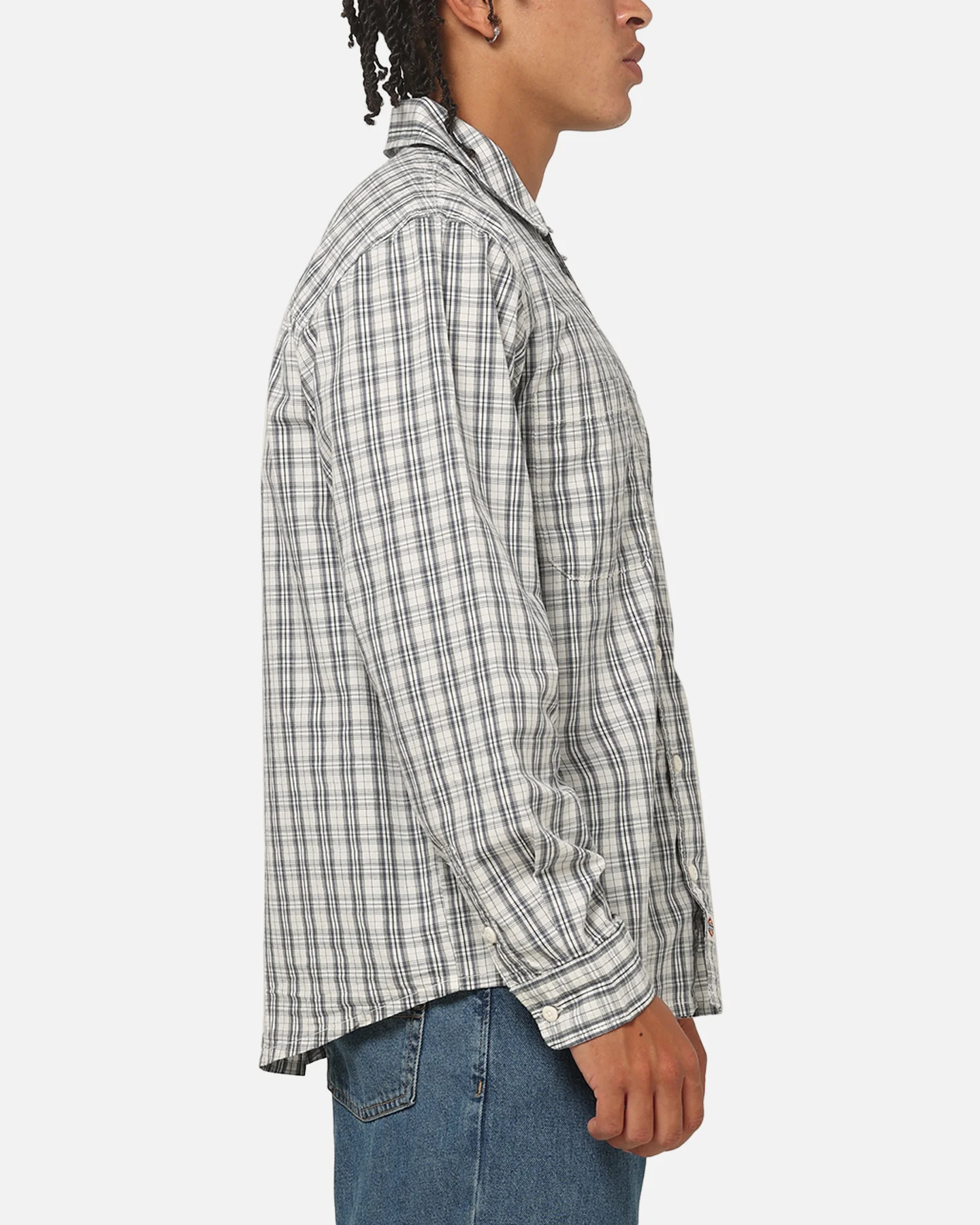 Dickies Poplin Wellsville Long Sleeve Shirt Egret - Image 4