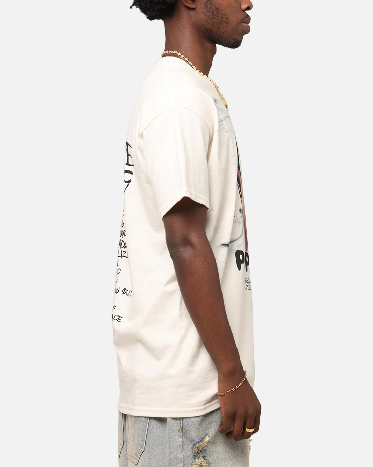Poppy Negative Spaces Track T-Shirt Off White - Image 5
