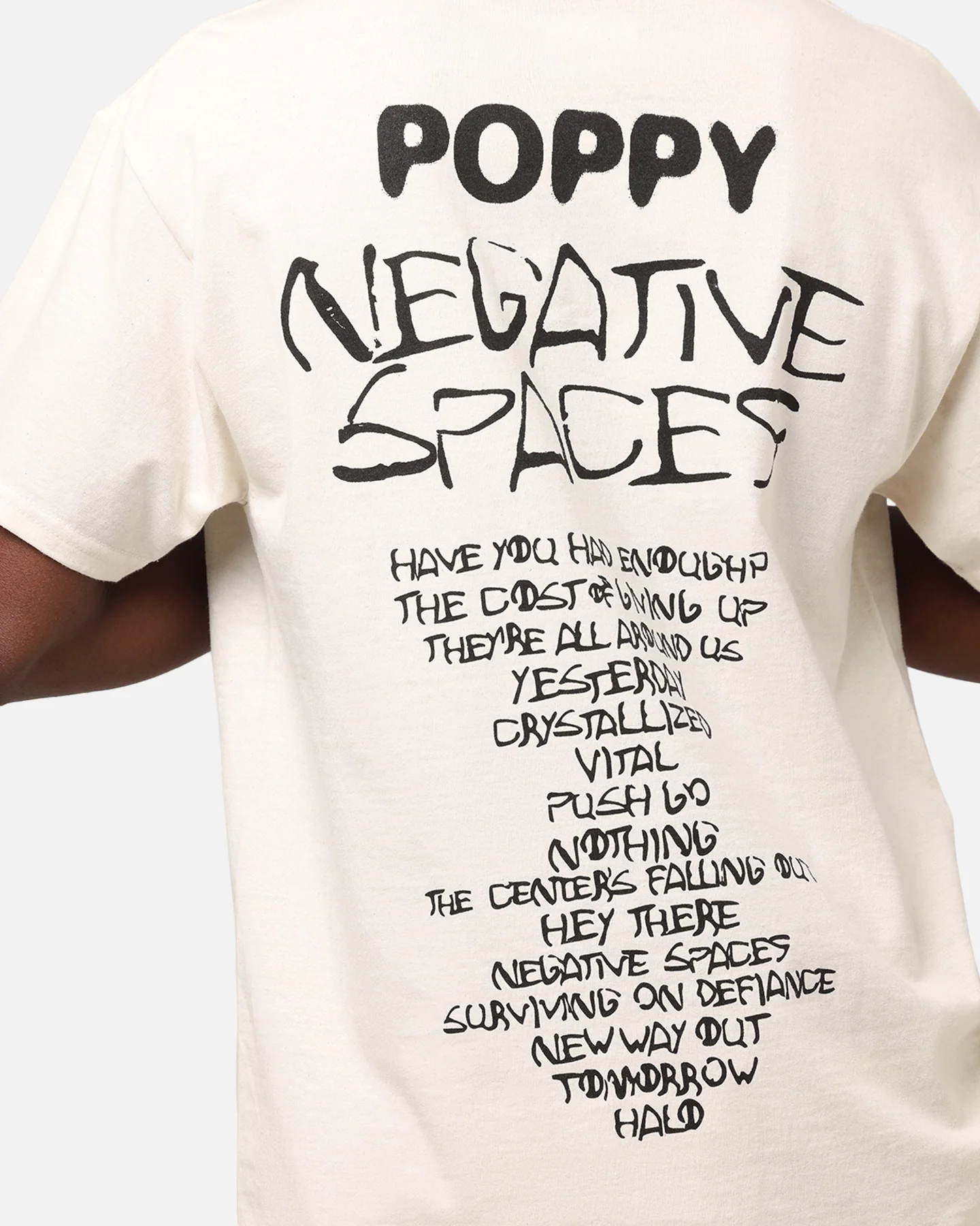 Poppy Negative Spaces Track T-Shirt Off White - Image 7