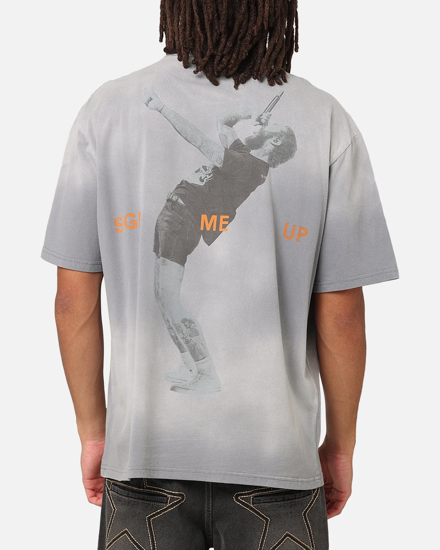 Post Malone Sign Me Up T-Shirt Sun Washed Blue - Image 2