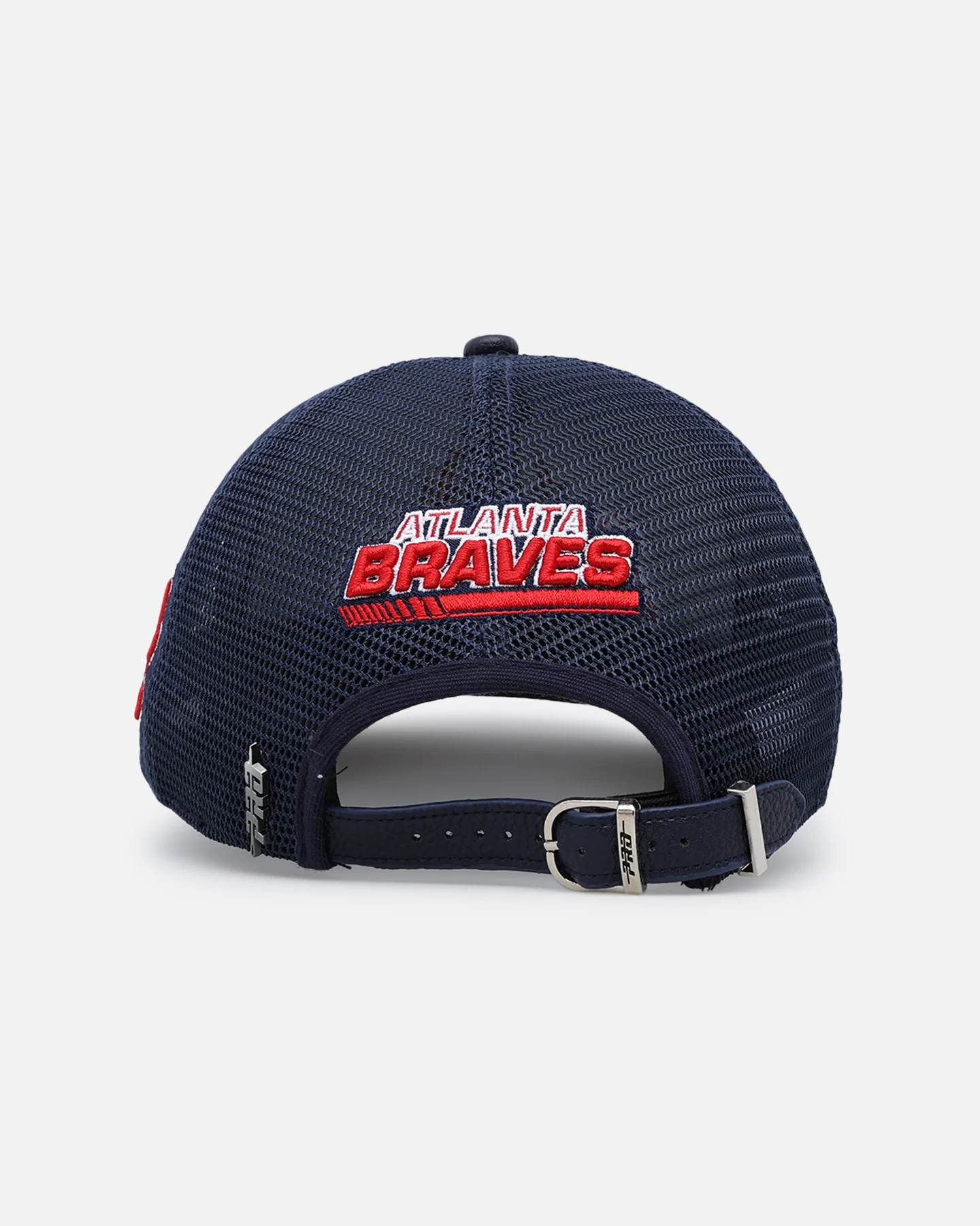 Pro Standard Atlanta Braves Fast Lane Logo Wool Trucker Strapback Midnight Navy - Image 3