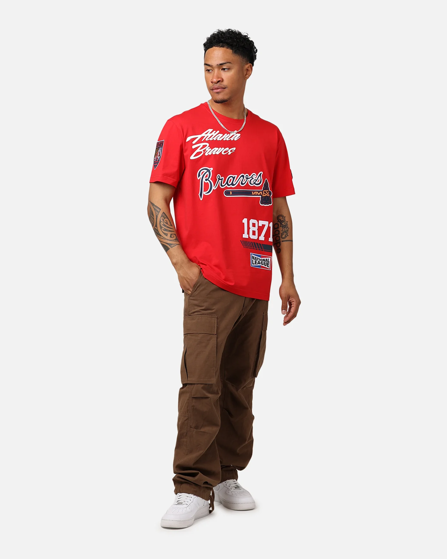 Pro Standard Atlanta Braves Fast Lane SJ T-Shirt Red - Image 3