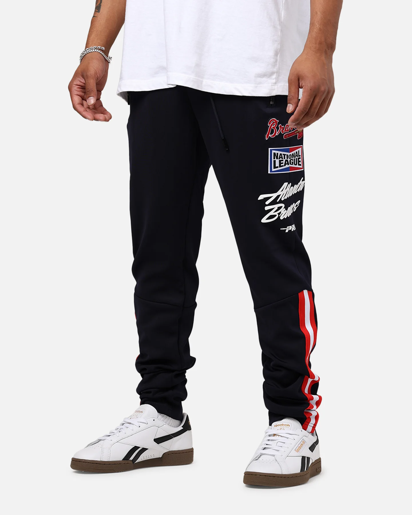 Pro Standard Atlanta Braves Fast Lane Trackpant Midnight/Red - Image 4