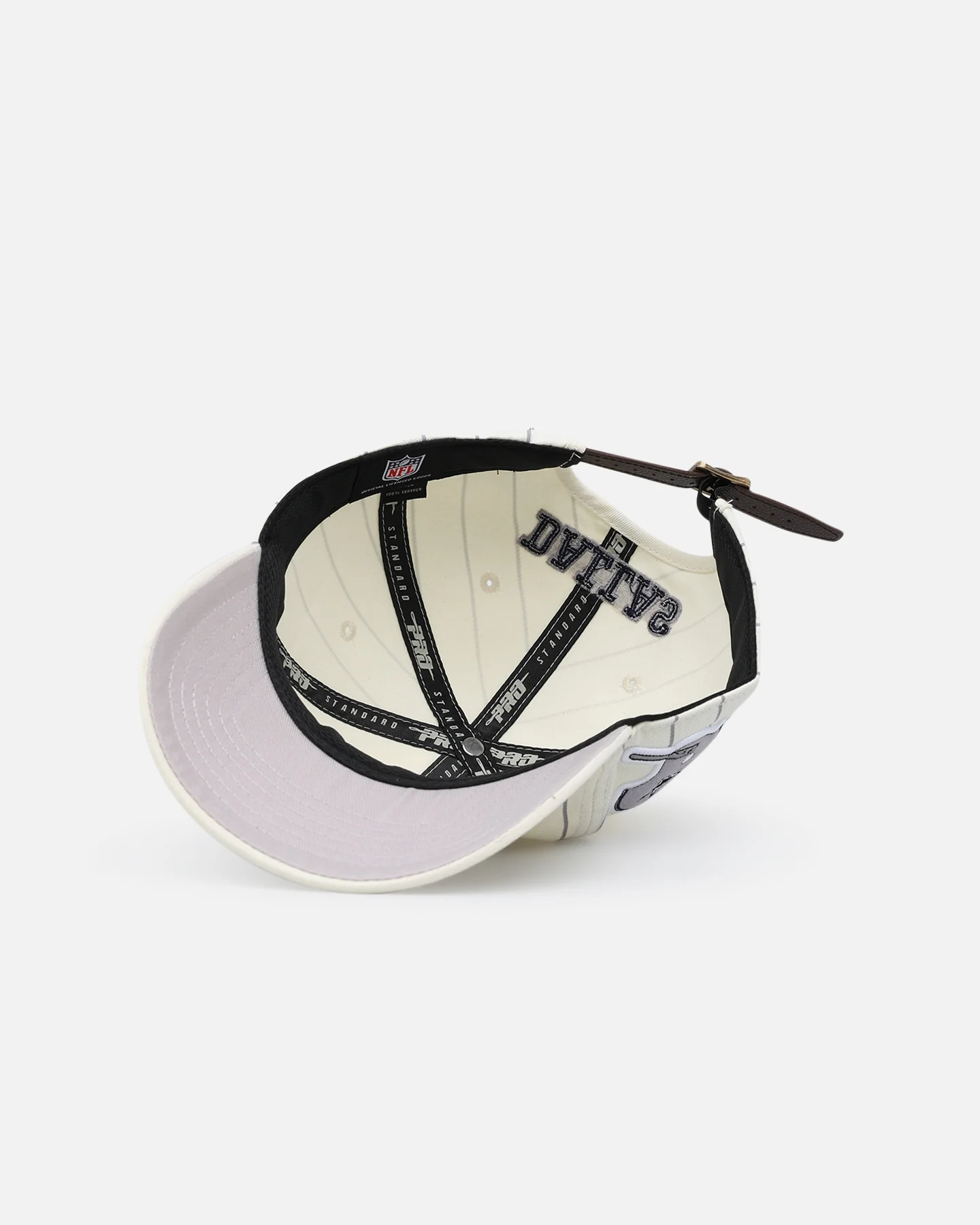 Pro Standard Dallas Cowboys Pinstripe Dad Hat Strapback Eggshell/Yellow - Image 6