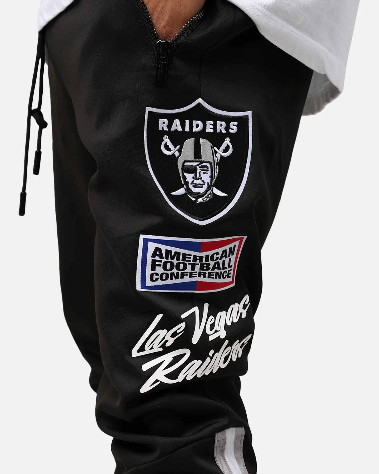 Pro Standard Las Vegas Raiders Fast Lane Track Pants Black - Image 8