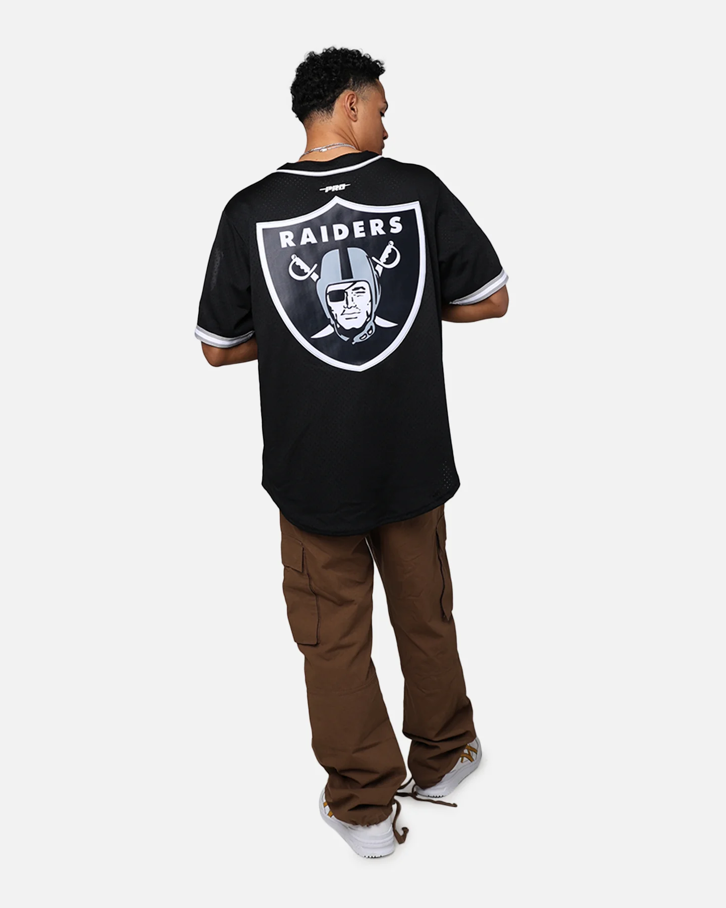 Pro Standard Las Vegas Raiders Mesh Button Up Jersey Black/Grey - Image 8
