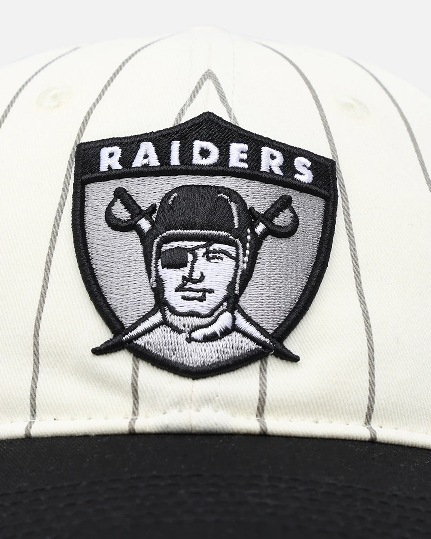 Pro Standard Las Vegas Raiders Pinstripe Classic Dad Hat Strapback Eggshell/Yellow - Image 5