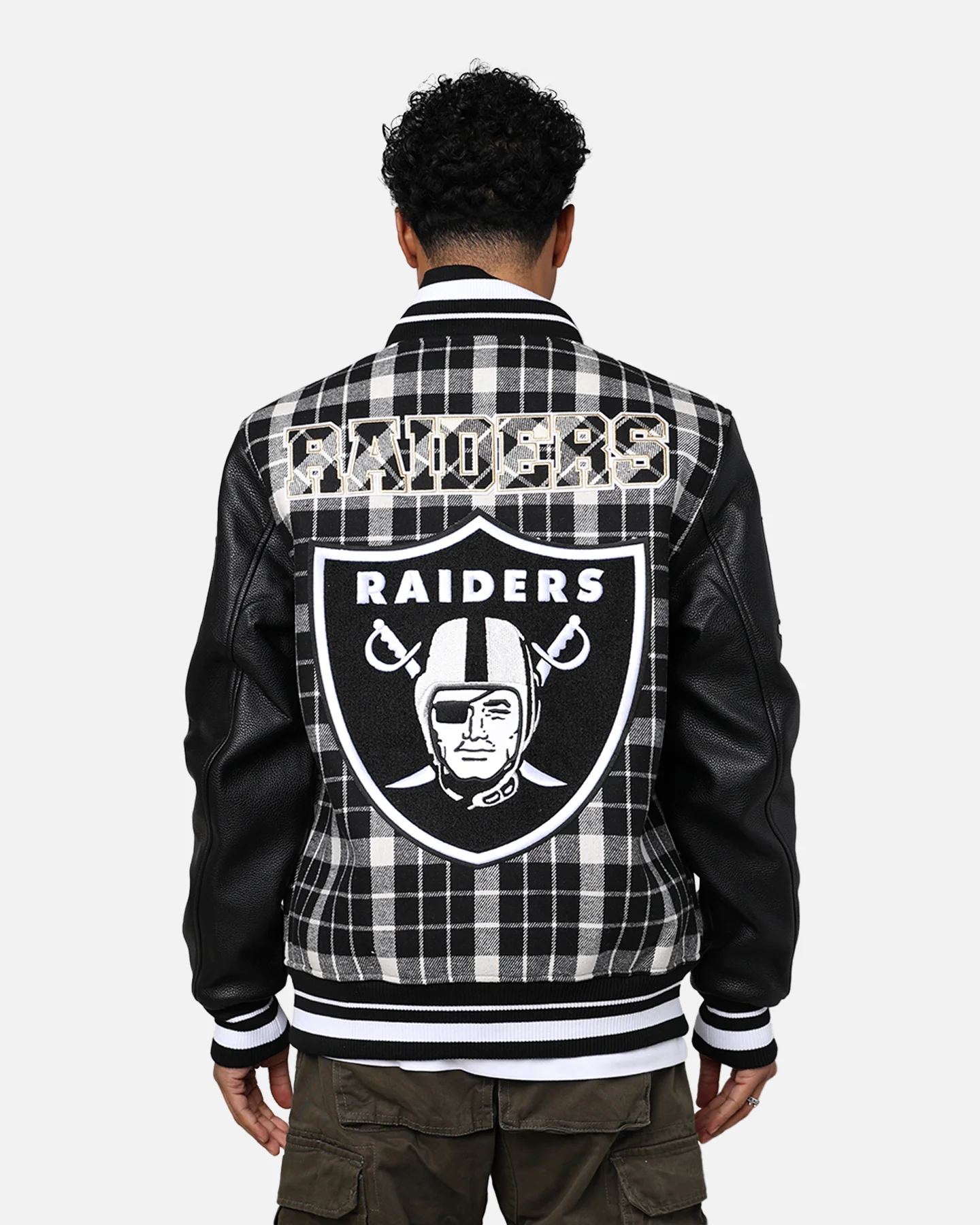 Pro Standard Las Vegas Raiders Pro Prep Plaid Jacket White/Black - Image 5