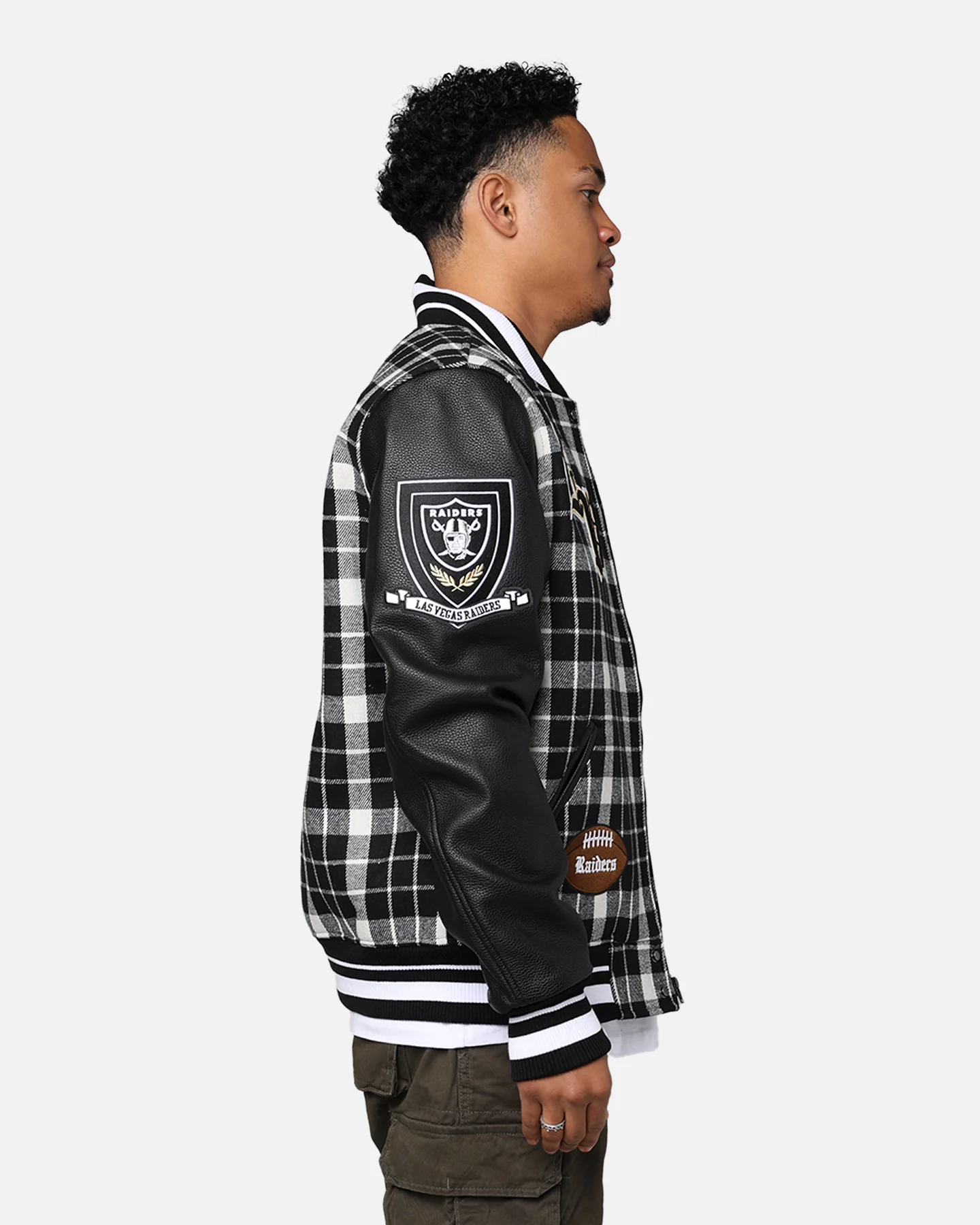 Pro Standard Las Vegas Raiders Pro Prep Plaid Jacket White/Black - Image 6