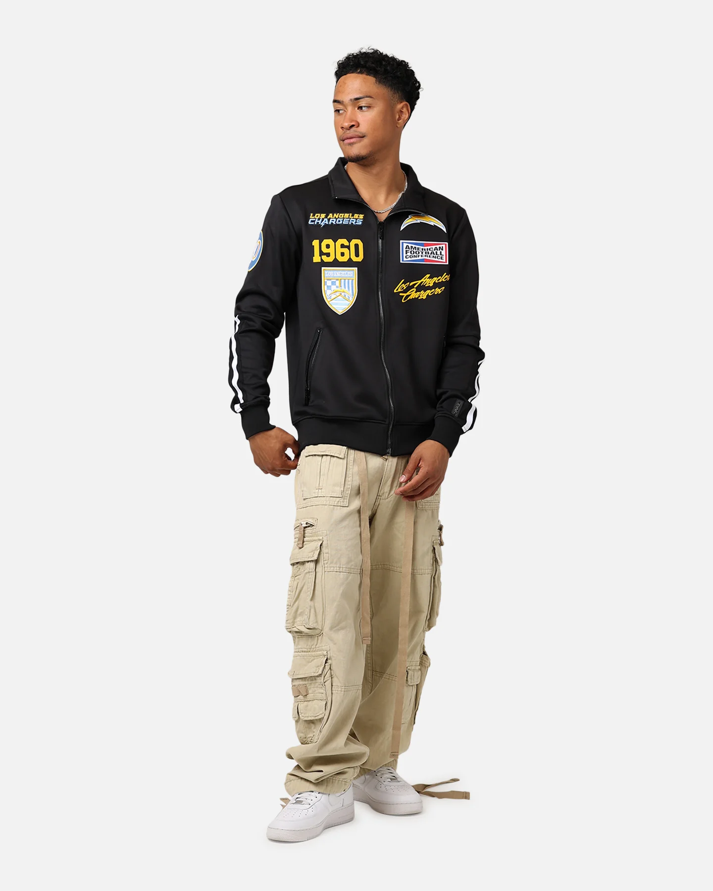 Pro Standard Los Angeles Chargers Fast Lane Track Jacket Black - Image 3