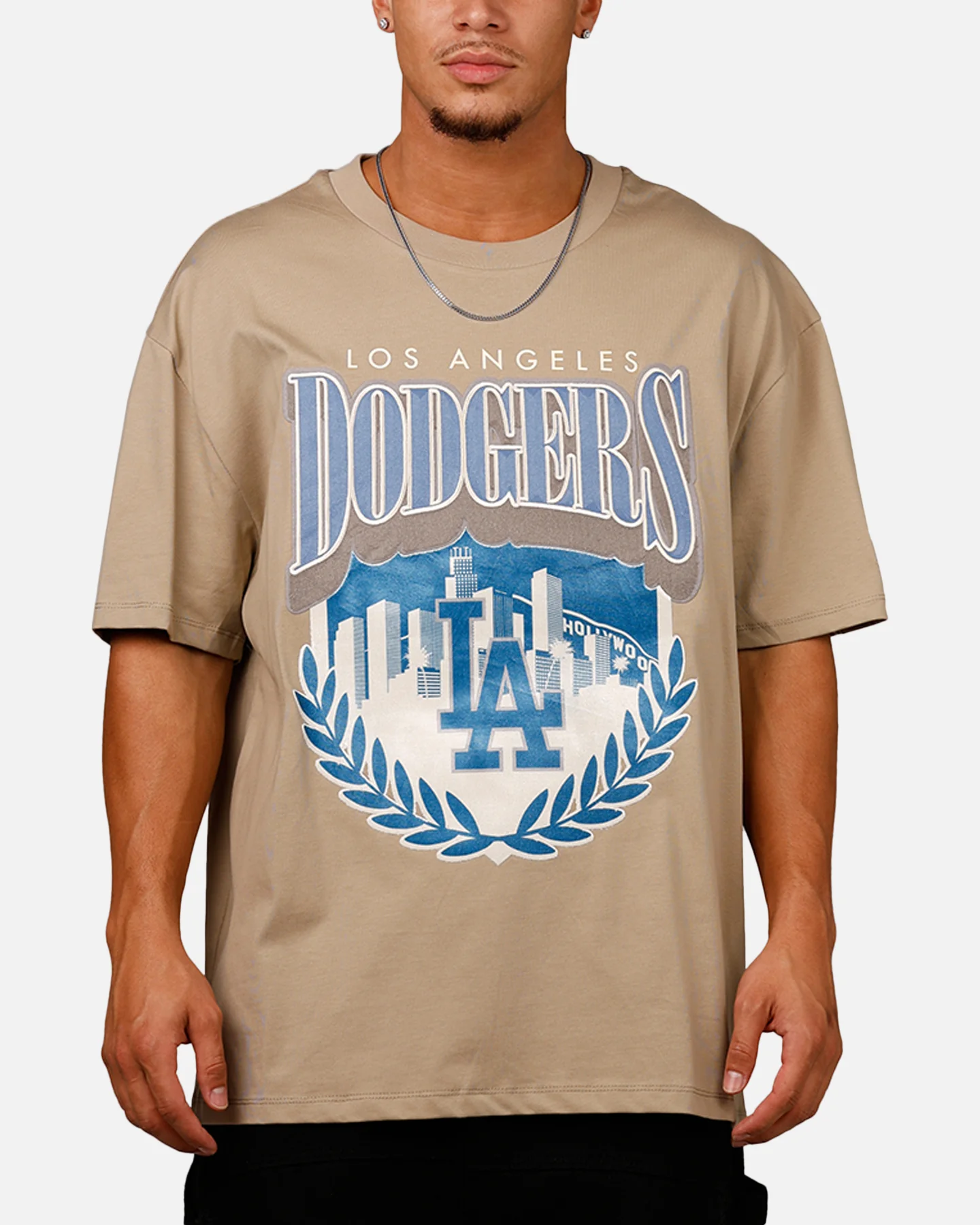 Pro Standard Los Angeles Dodgers 'Dodgers Tapestry' T-Shirt Taupe