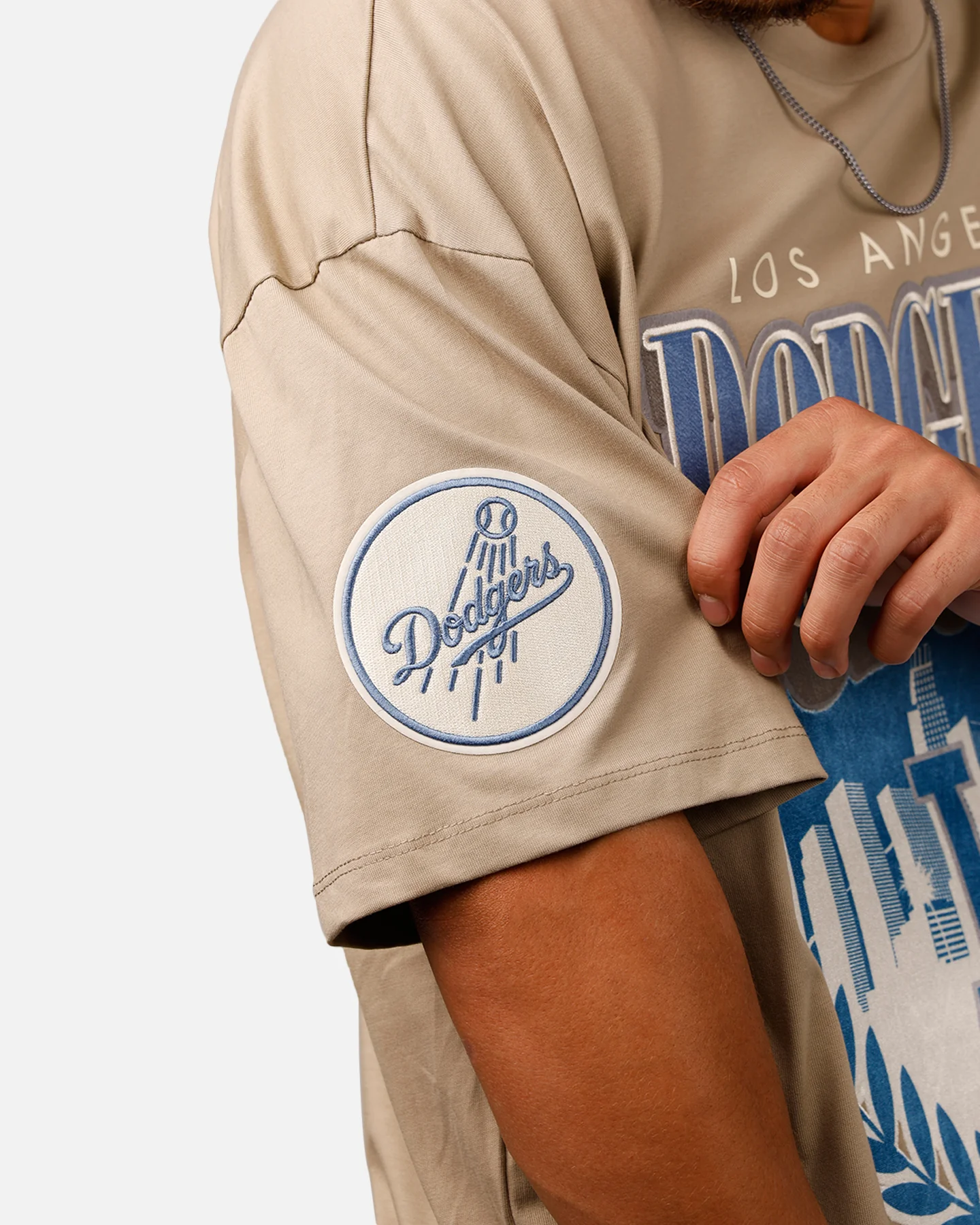 Pro Standard Los Angeles Dodgers 'Dodgers Tapestry' T-Shirt Taupe - Image 6