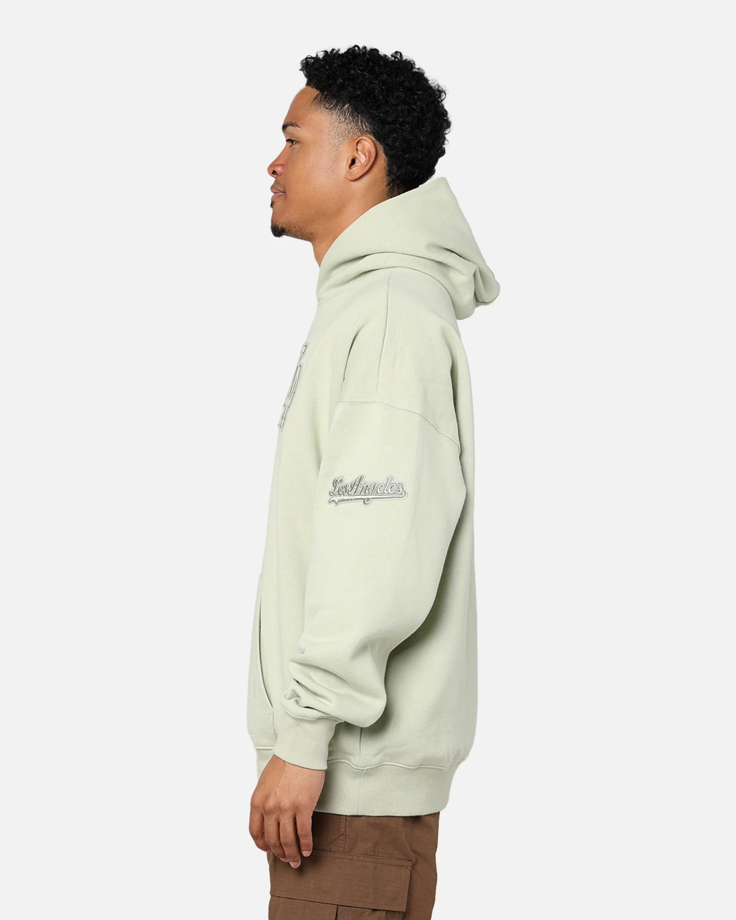 Pro Standard Los Angeles Dodgers Drop Shoulder Hoodie Moss - Image 5